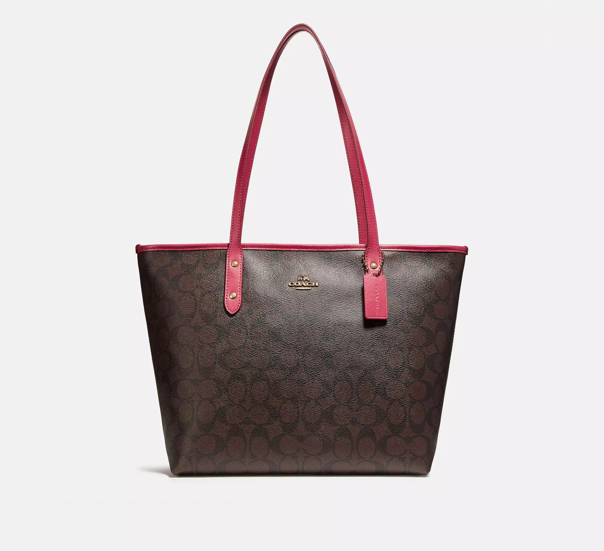 COACH City Zip Tote - Mahogany/Purple