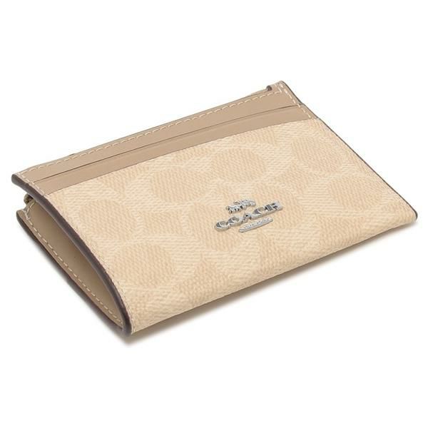 COACH Mini Skinny Id Case In Signature Canvas - Sand Taupe