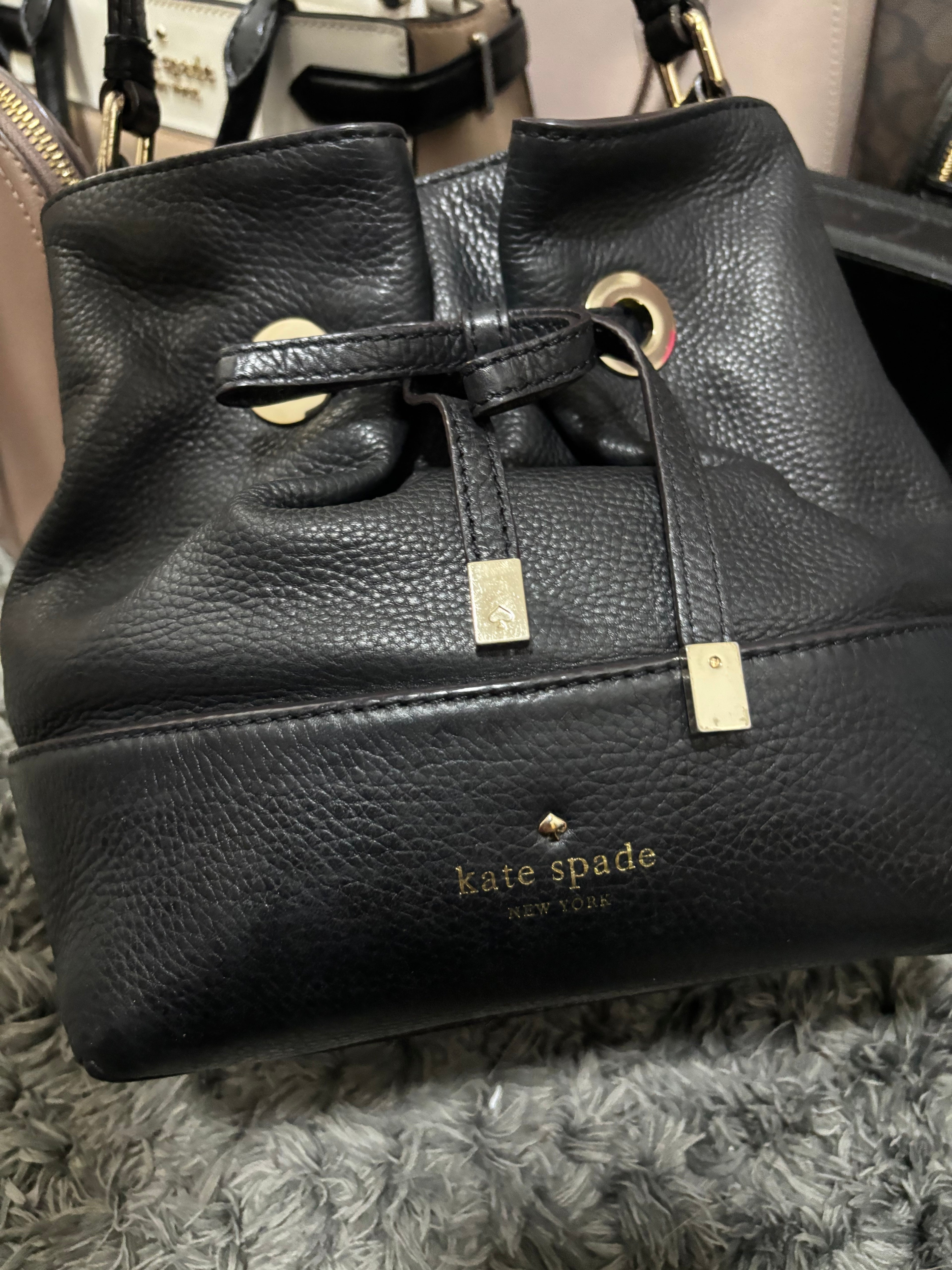 KATE SPADE Ribbon Black Bucket Bag
