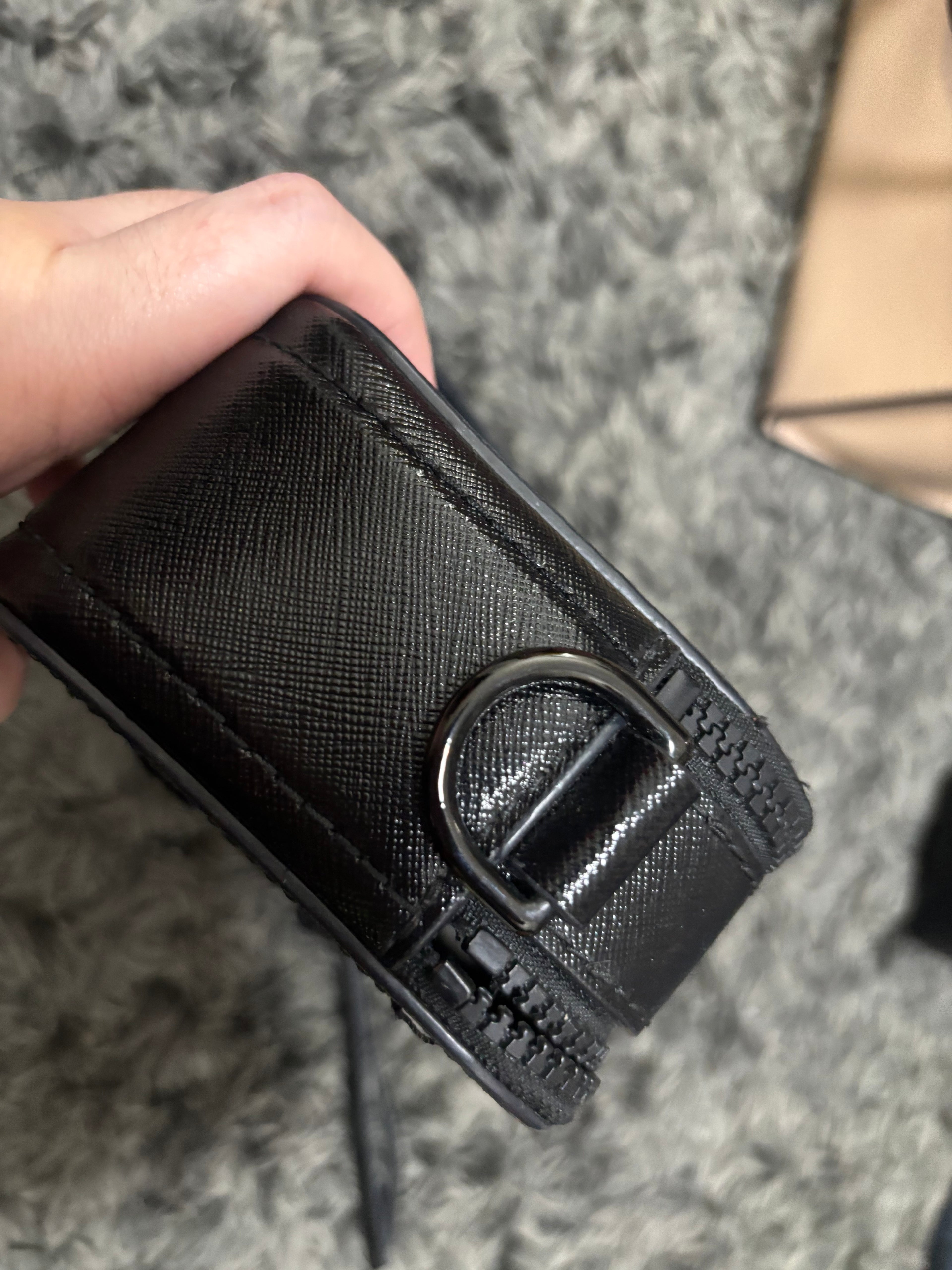 MARC JACOBS Black Leather Snapshot Camera Crossbody Bag