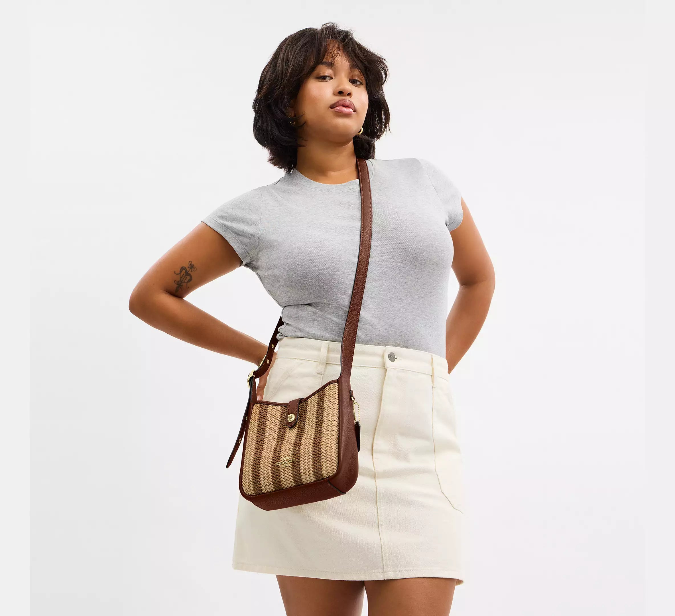 COACH Mini Crossbody Hadley Straw/Gold Multi
