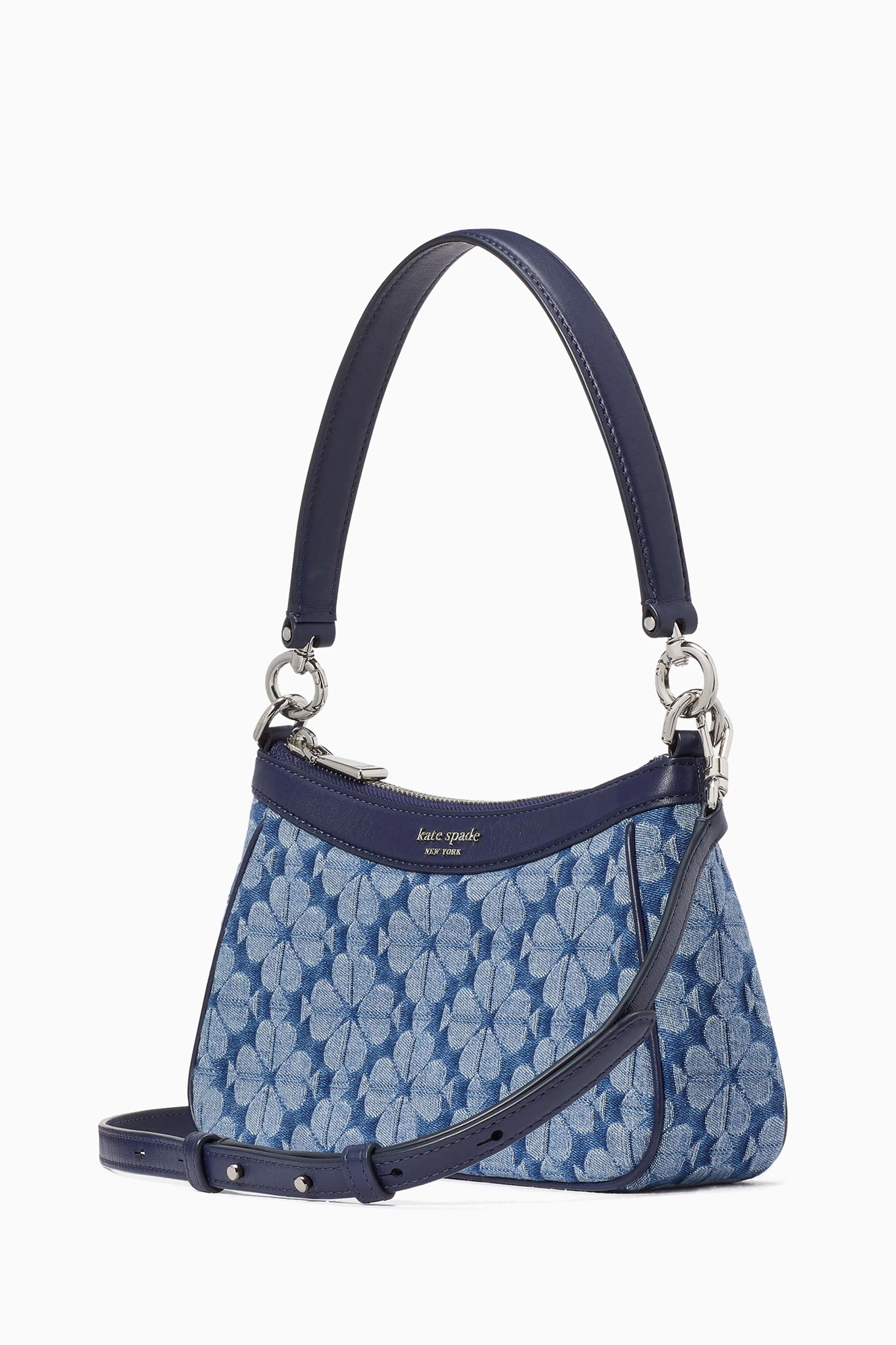 KATE SPADE Spade Flower Jacquard Denim Small Convertible Crossbody Bag