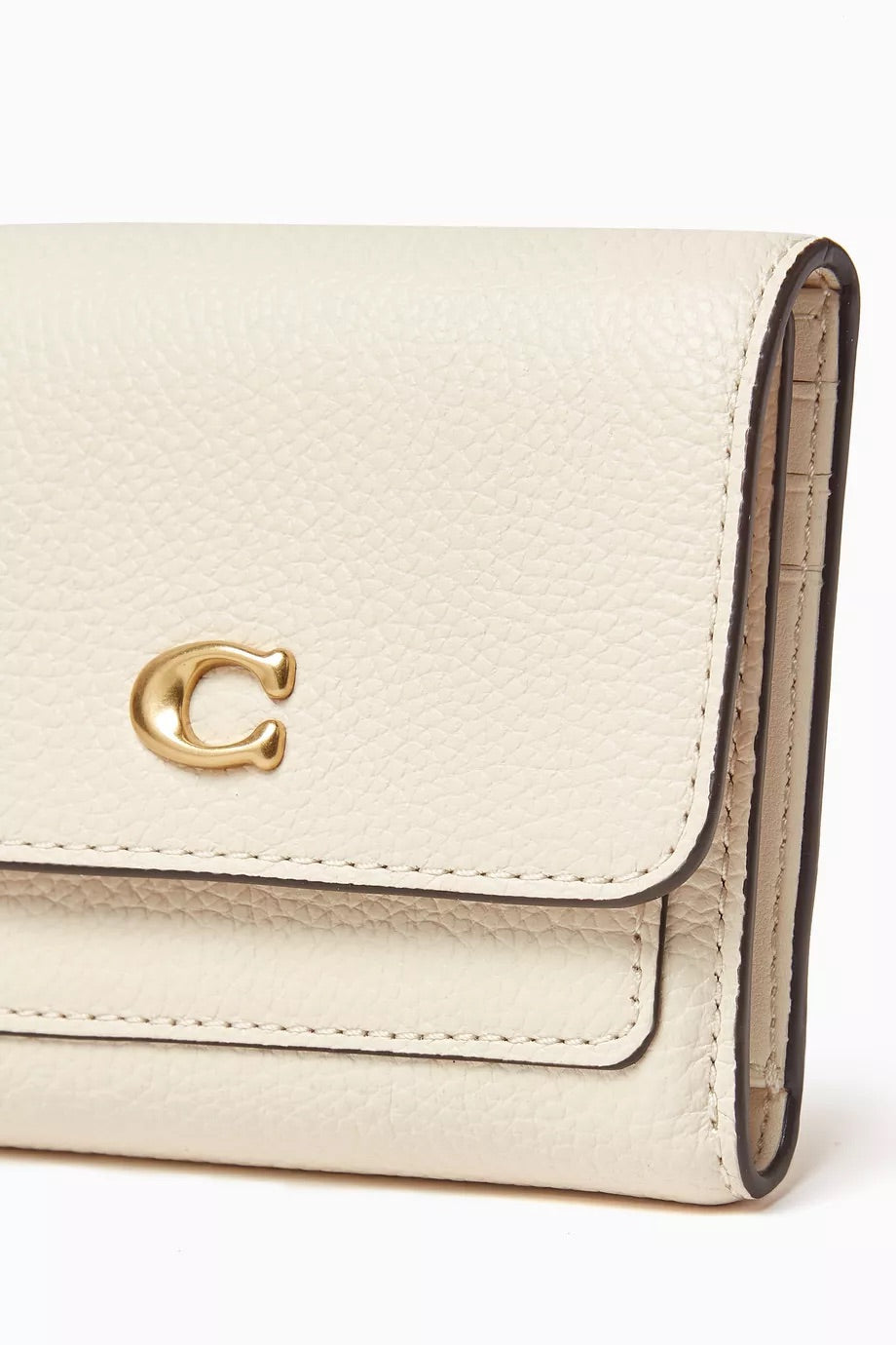 COACH Mila Trifold Pebbled Wallet - White