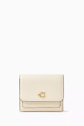 COACH Mila Trifold Pebbled Wallet - White