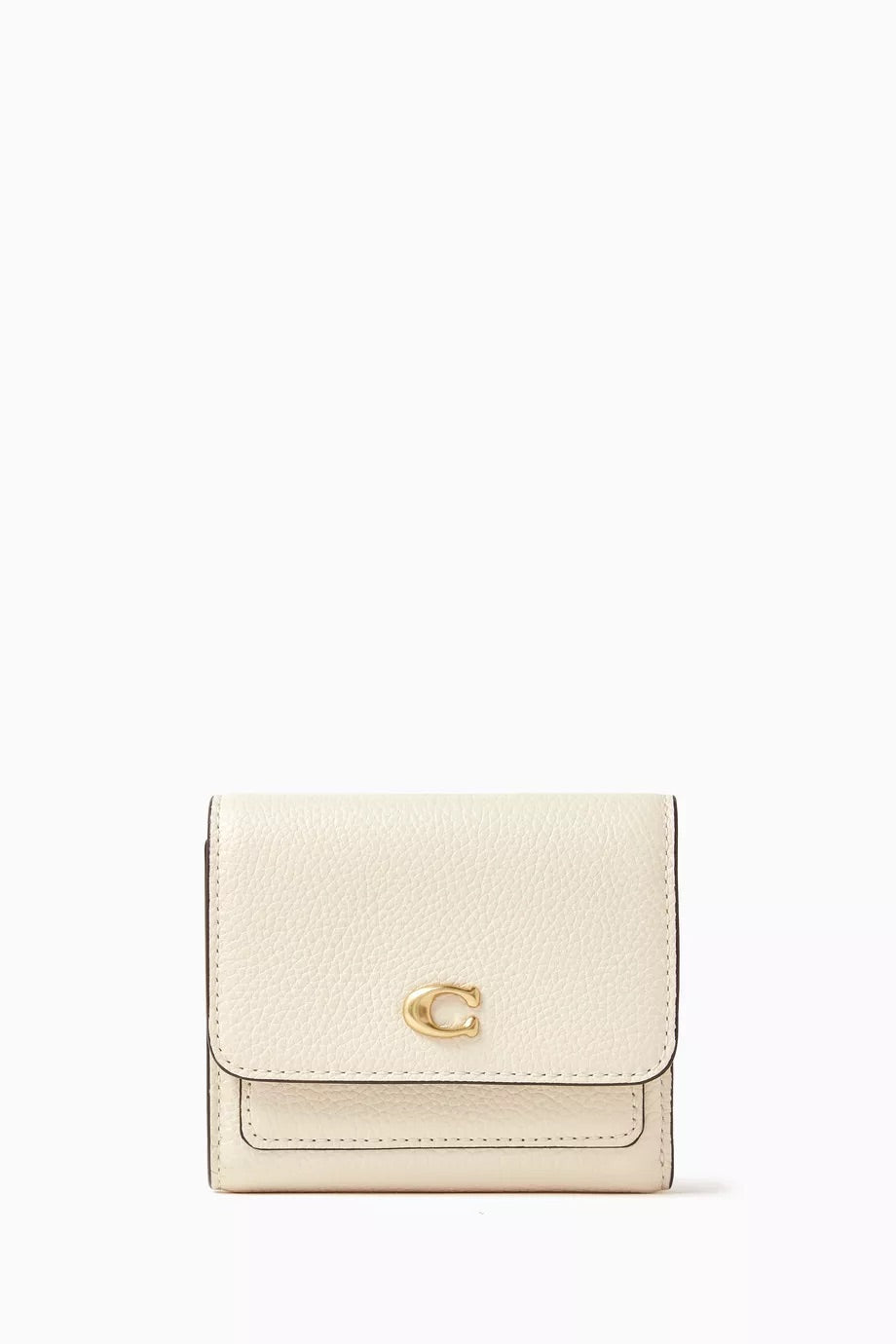 COACH Mila Trifold Pebbled Wallet - White