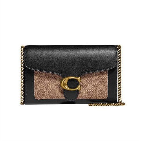 COACH Tabby Chain Clutch in Colorblock Signature Canvas