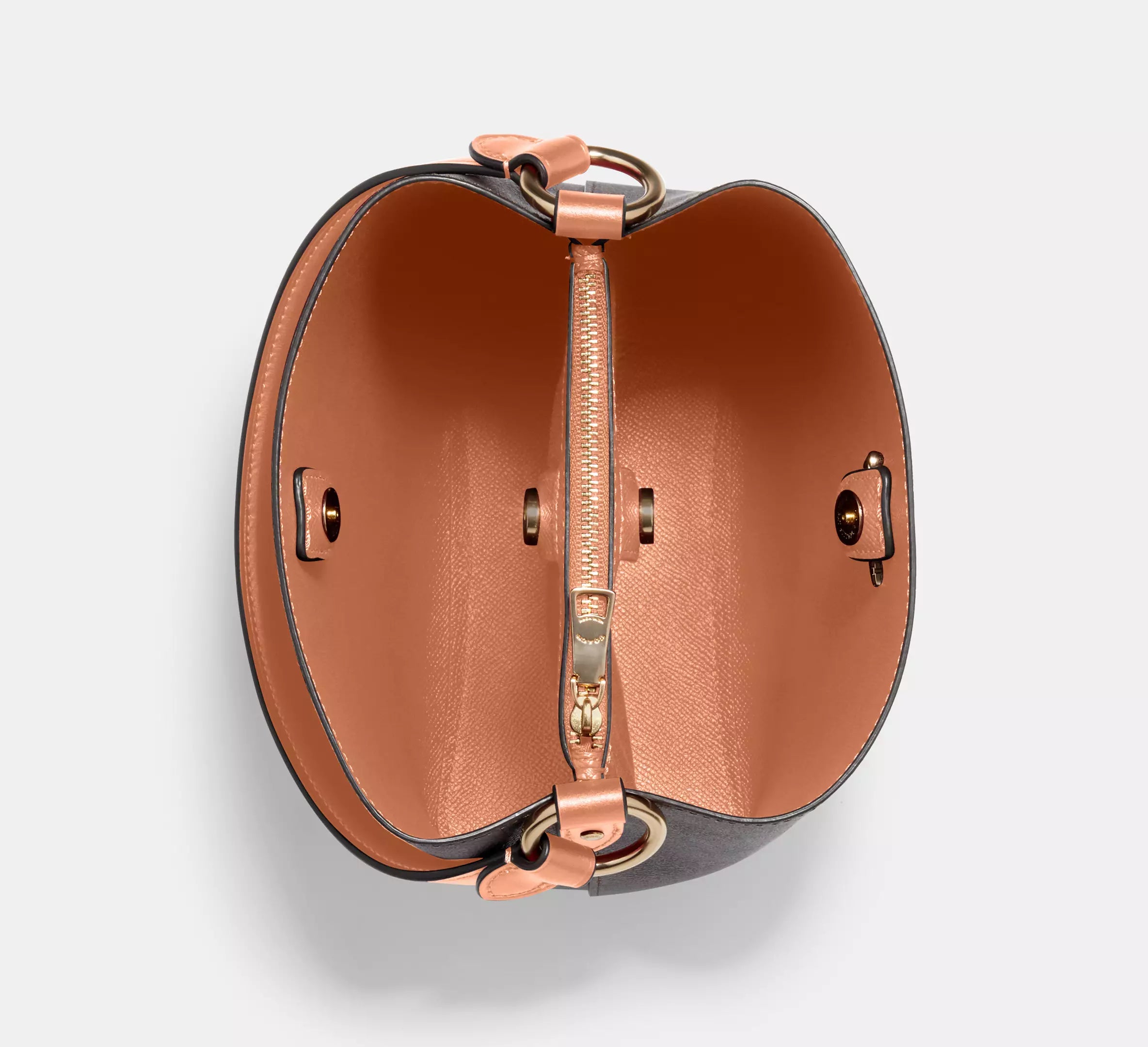 COACH Large Town Bucket - Mahogany/Salmon Pink