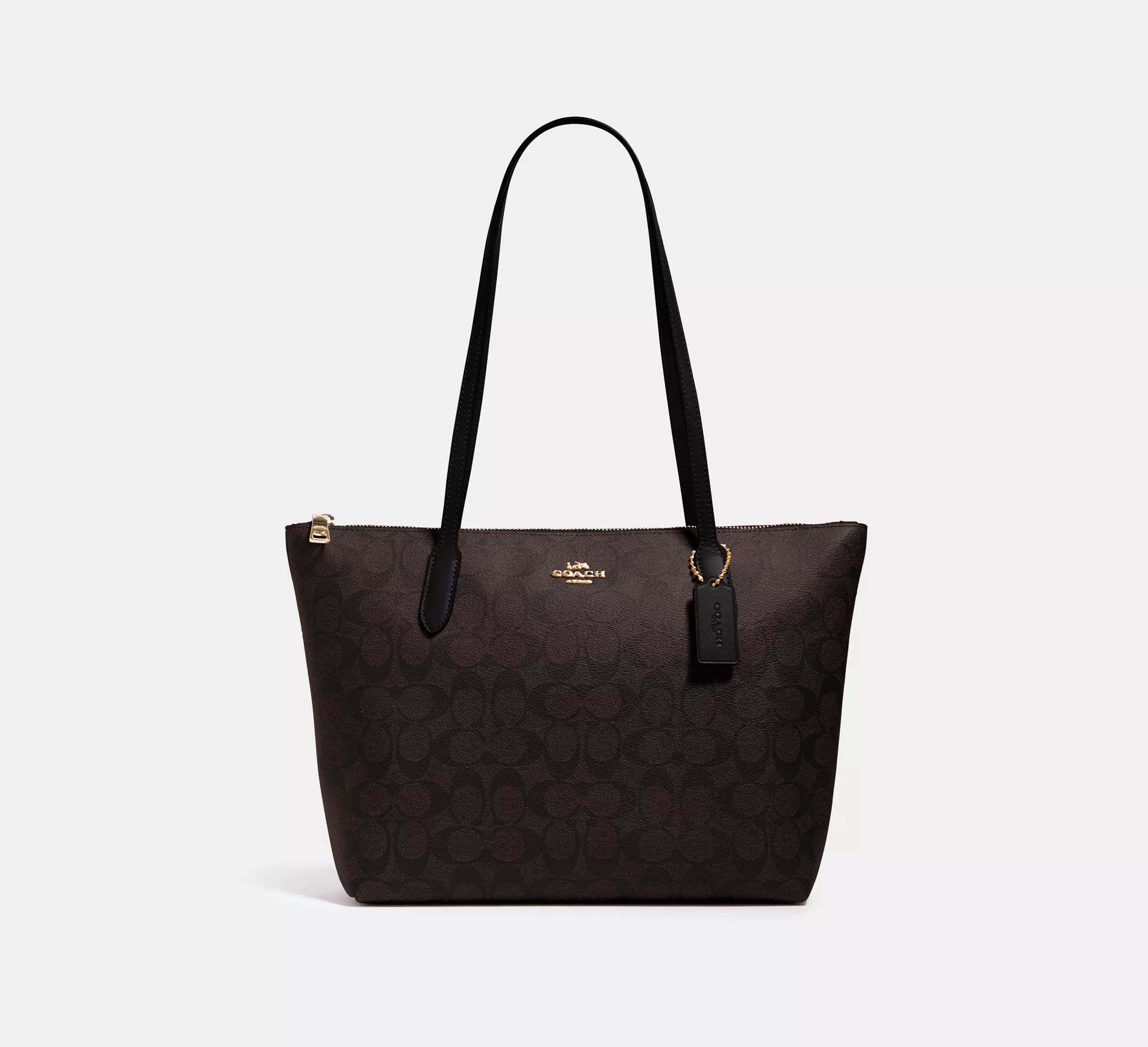 COACH Zip Top Tote - Mahogany