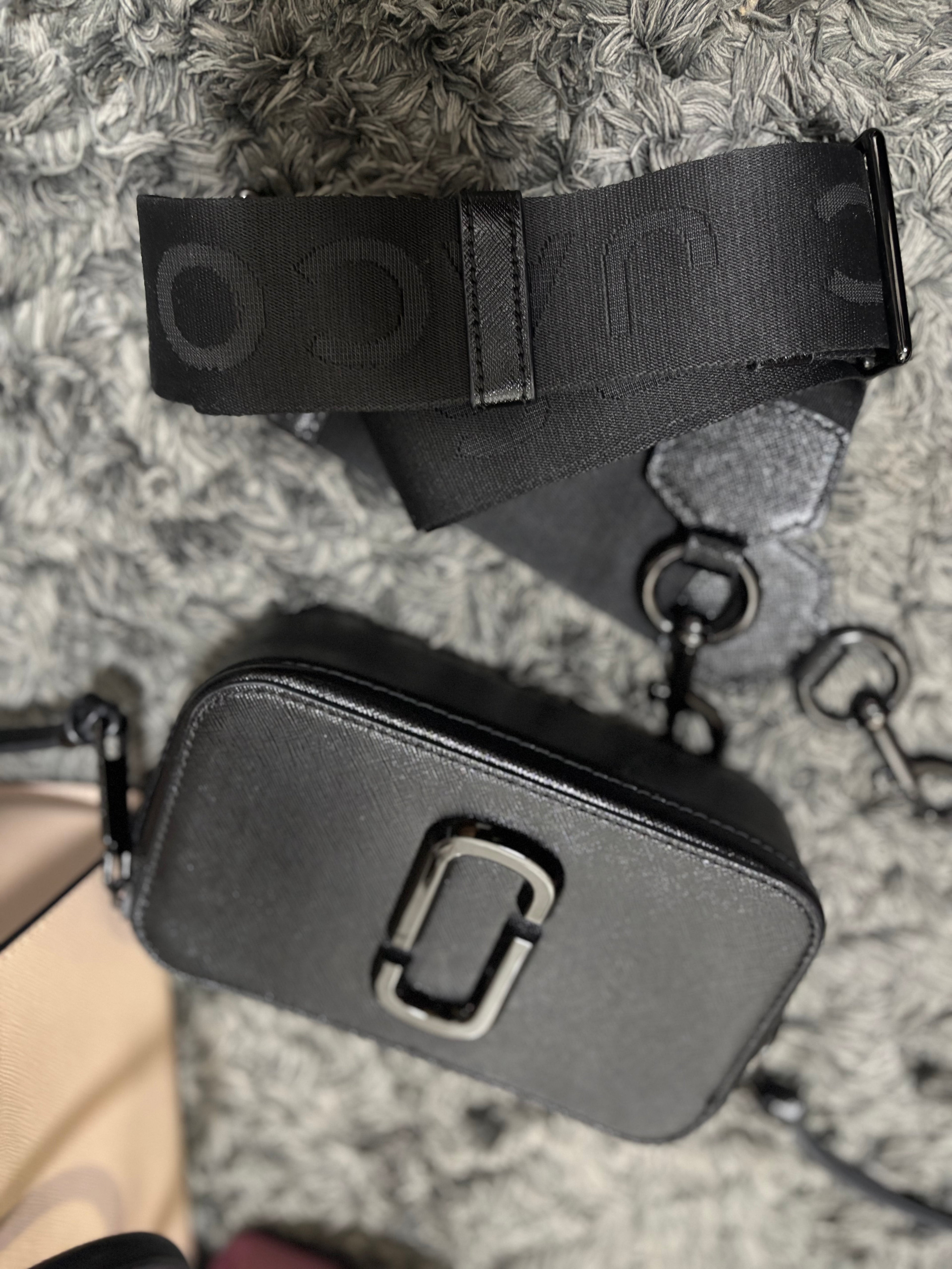 MARC JACOBS Black Leather Snapshot Camera Crossbody Bag