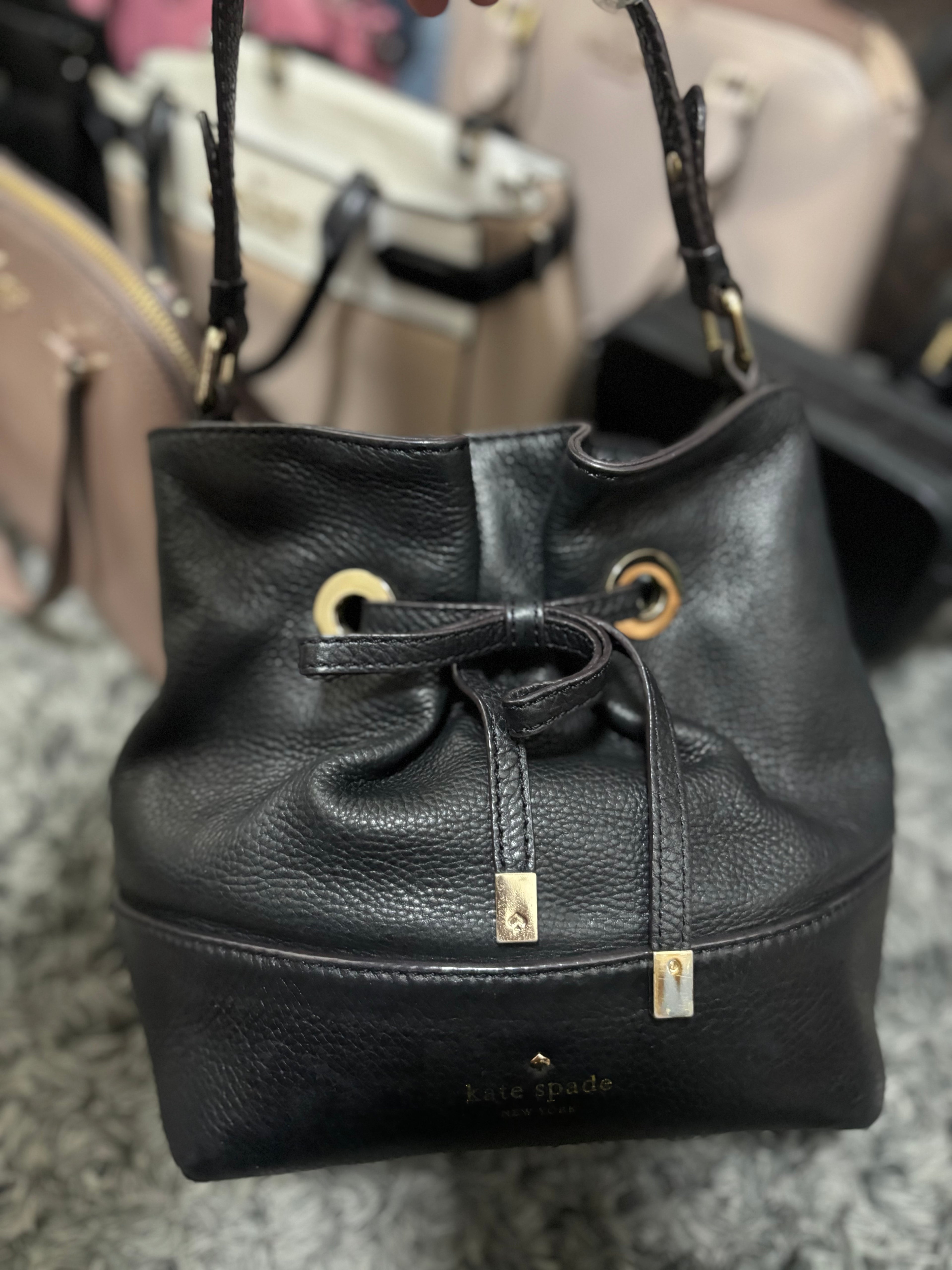 KATE SPADE Ribbon Black Bucket Bag