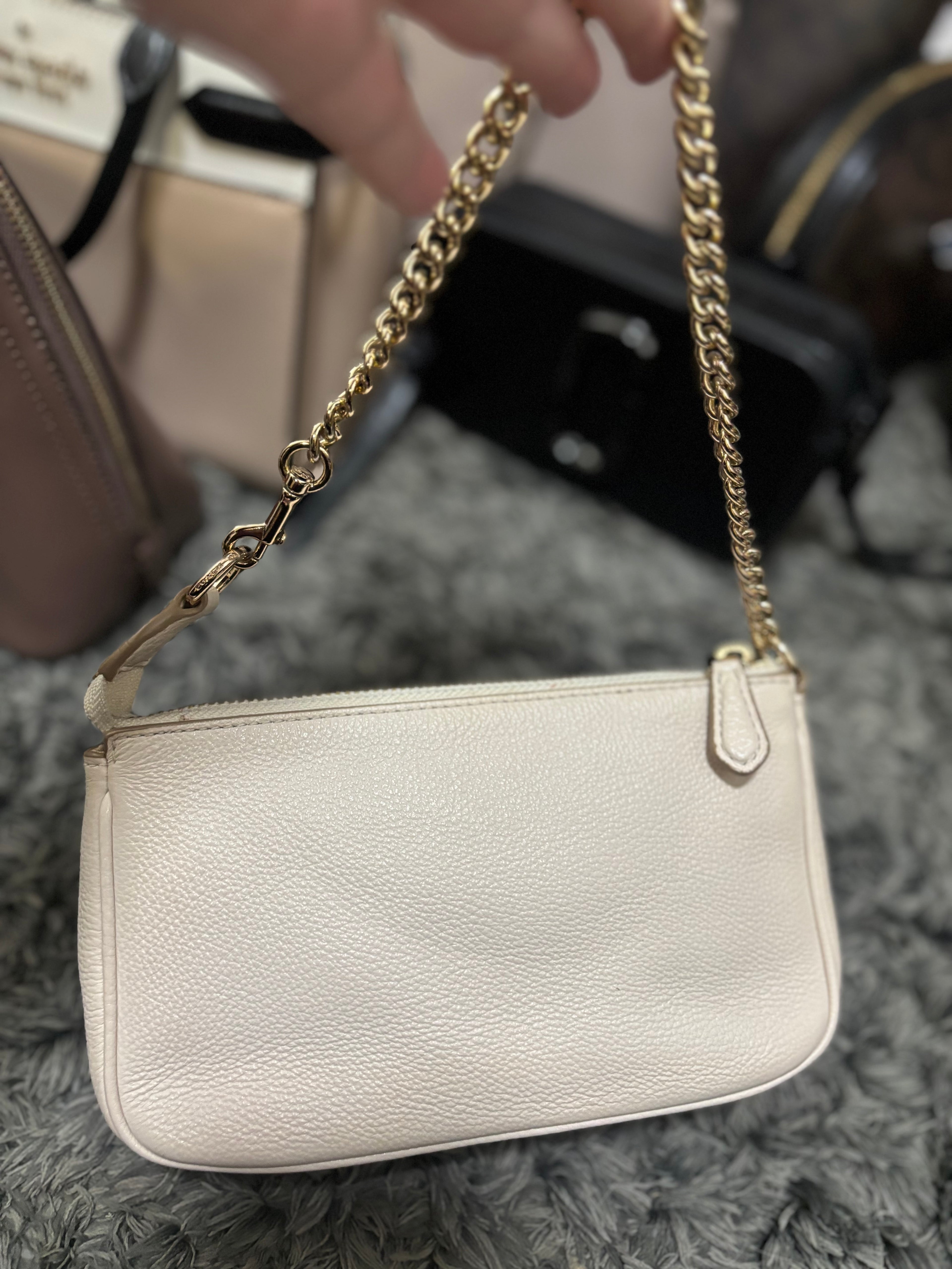 COACH White Grained Leather Nolita