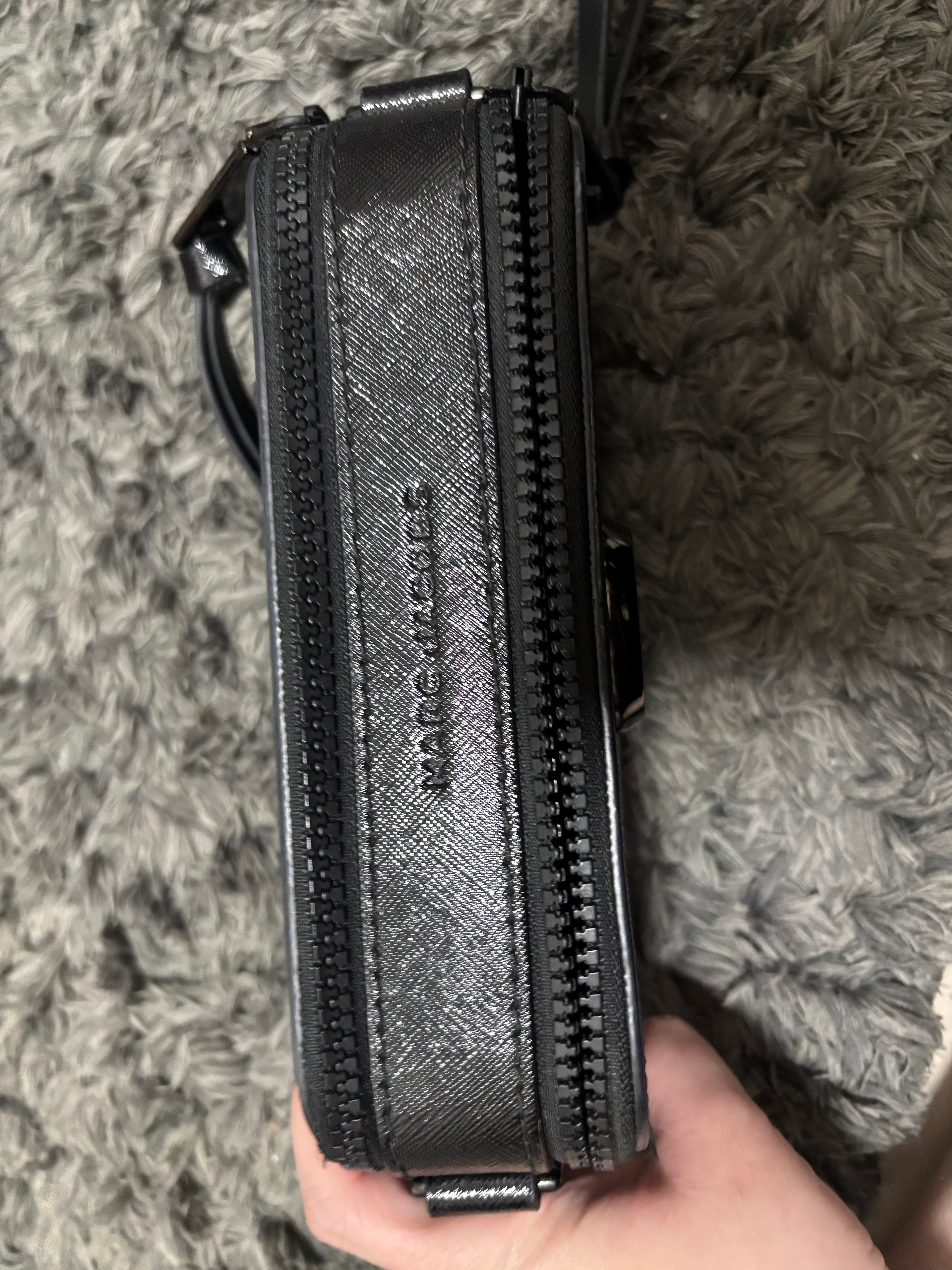 MARC JACOBS Black Leather Snapshot Camera Crossbody Bag