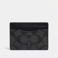 COACH Magnetic Card Case in Signature Canvas Small Men Wallet Black
