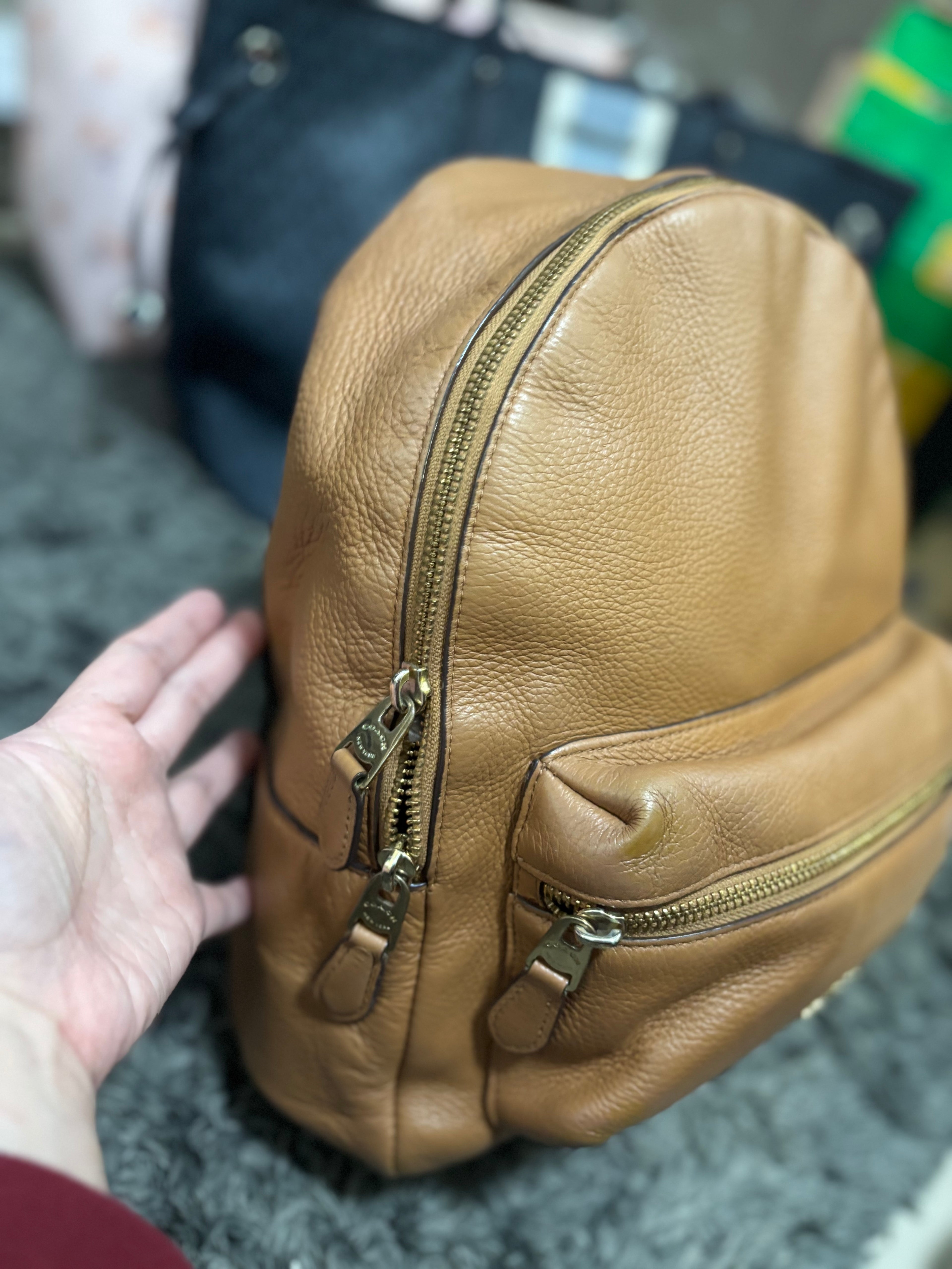 COACH Medium Charlie Backpack in Pebble Leather