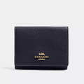 COACH Origami Small Trifold Pebbled Wallet - Black