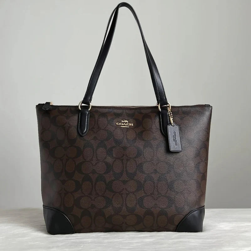 COACH Zip Top Tote in Signature Canvas