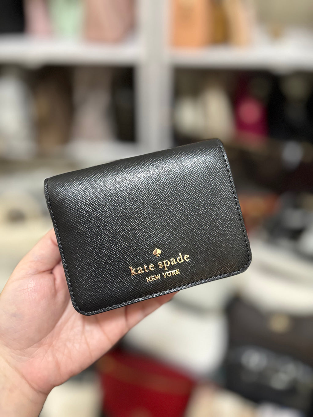 KATE SPADE Madison Bifold Wallet - Saffiano Black