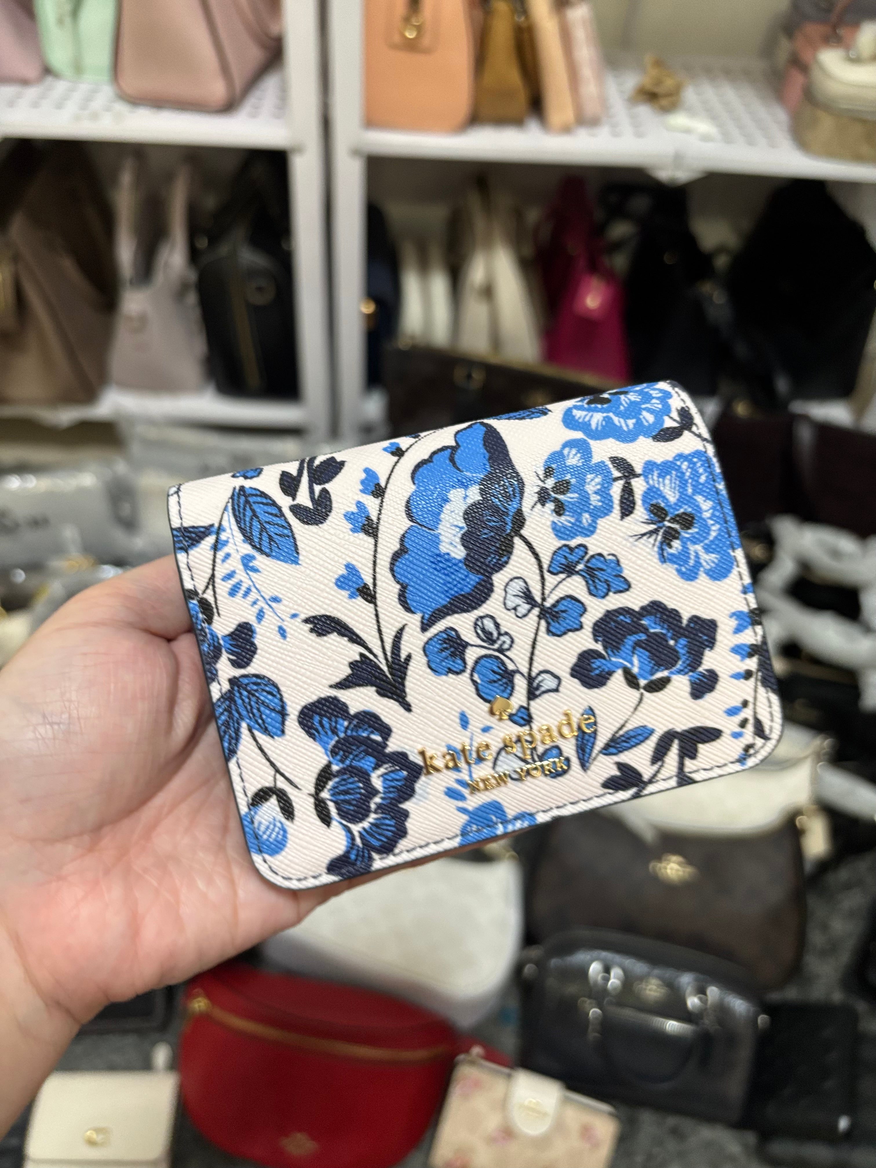 KATE SPADE Madison Bifold Wallet - Blue Vase Floral