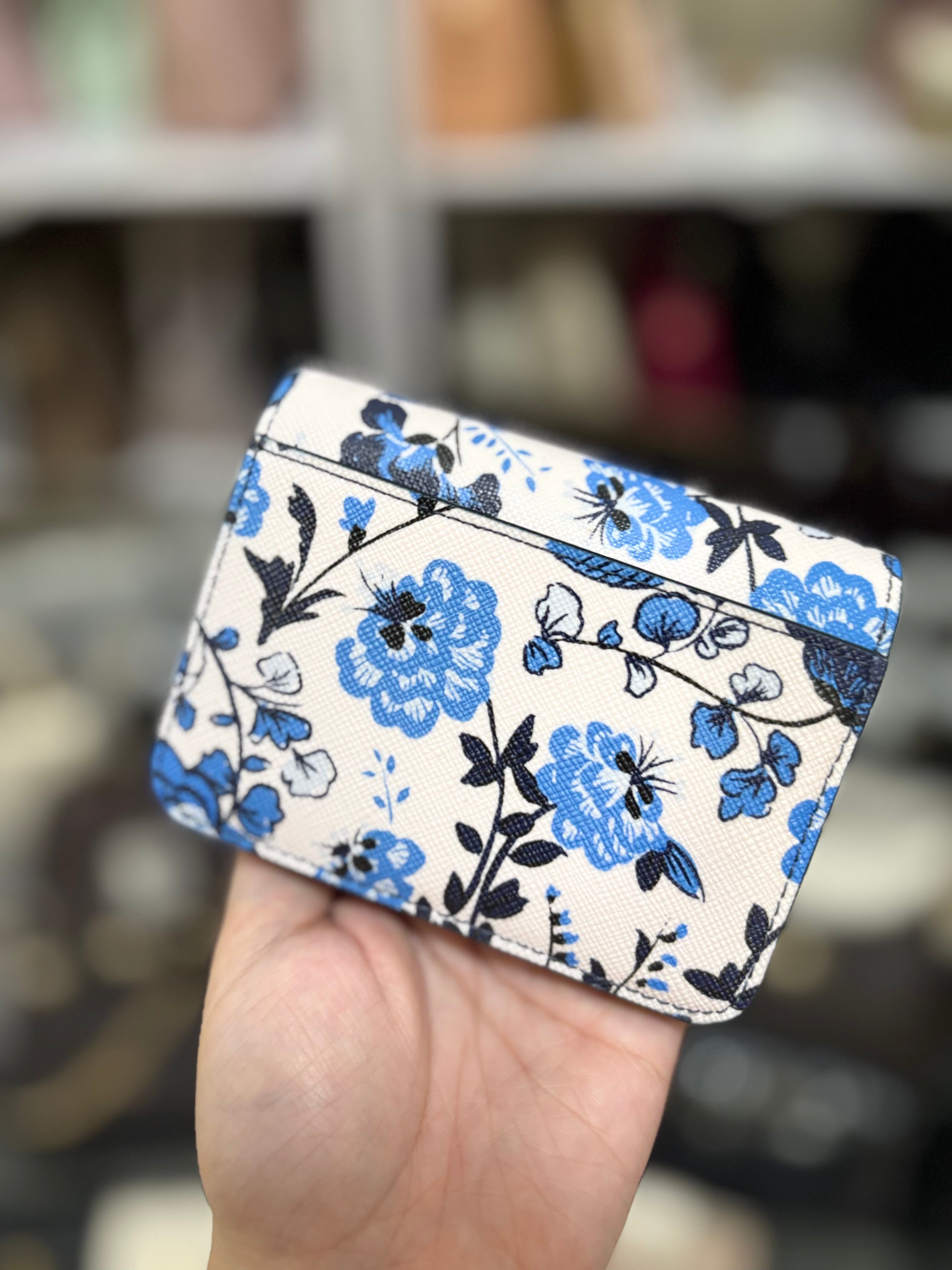 KATE SPADE Madison Bifold Wallet - Blue Vase Floral