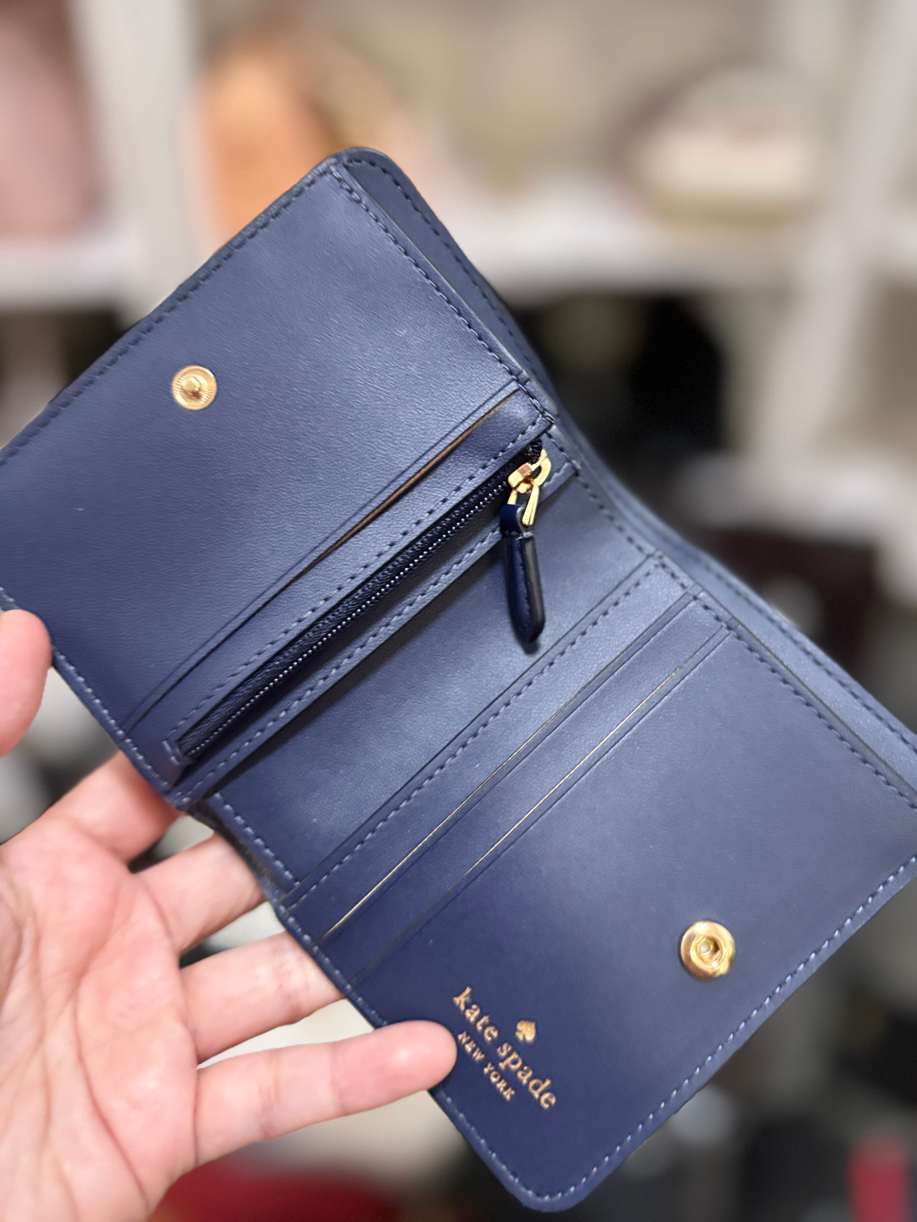 KATE SPADE Madison Bifold Wallet - Blue Vase Floral