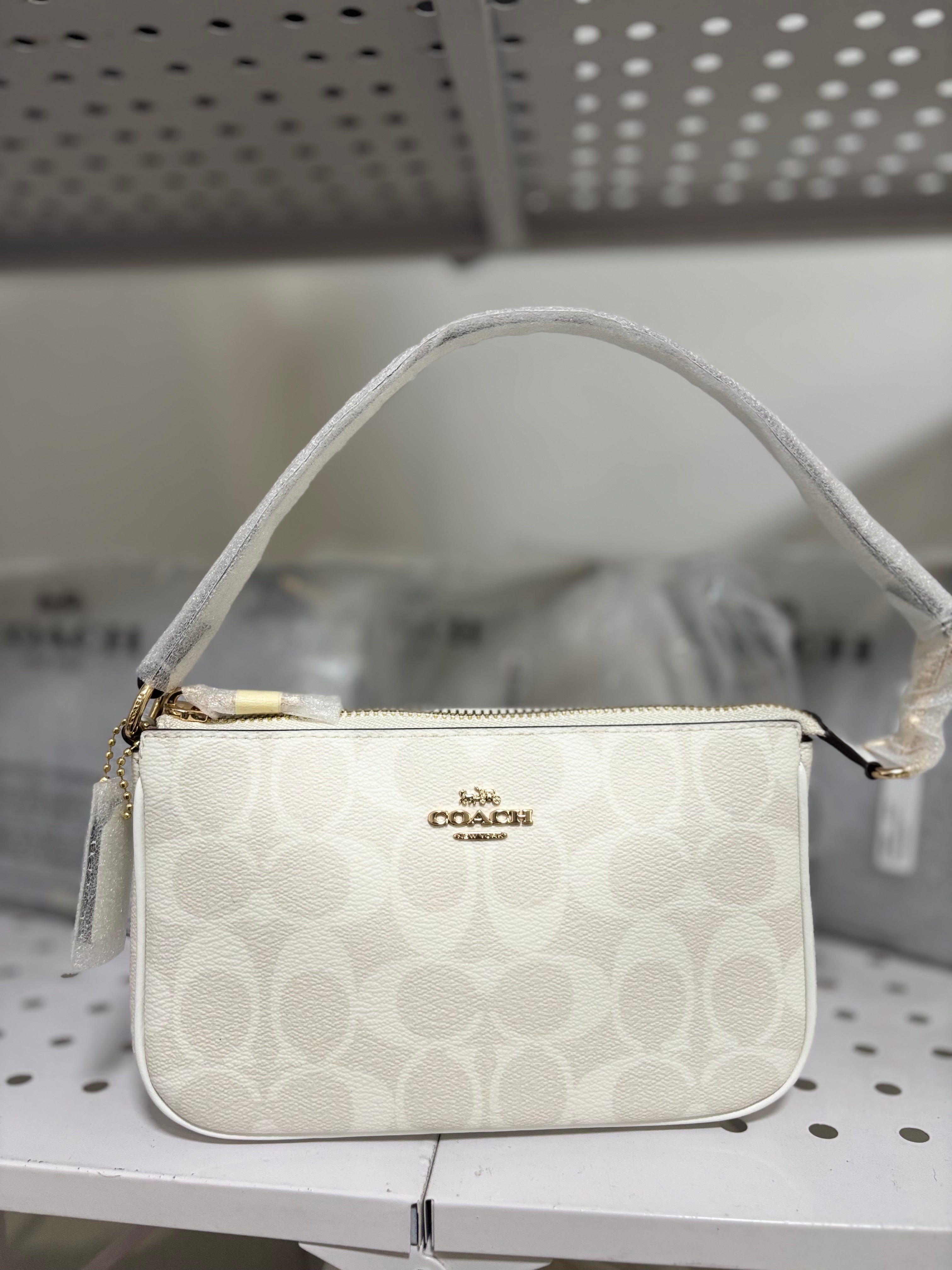COACH Nolita 19 In Blocked Signature Canvas In Glacier White