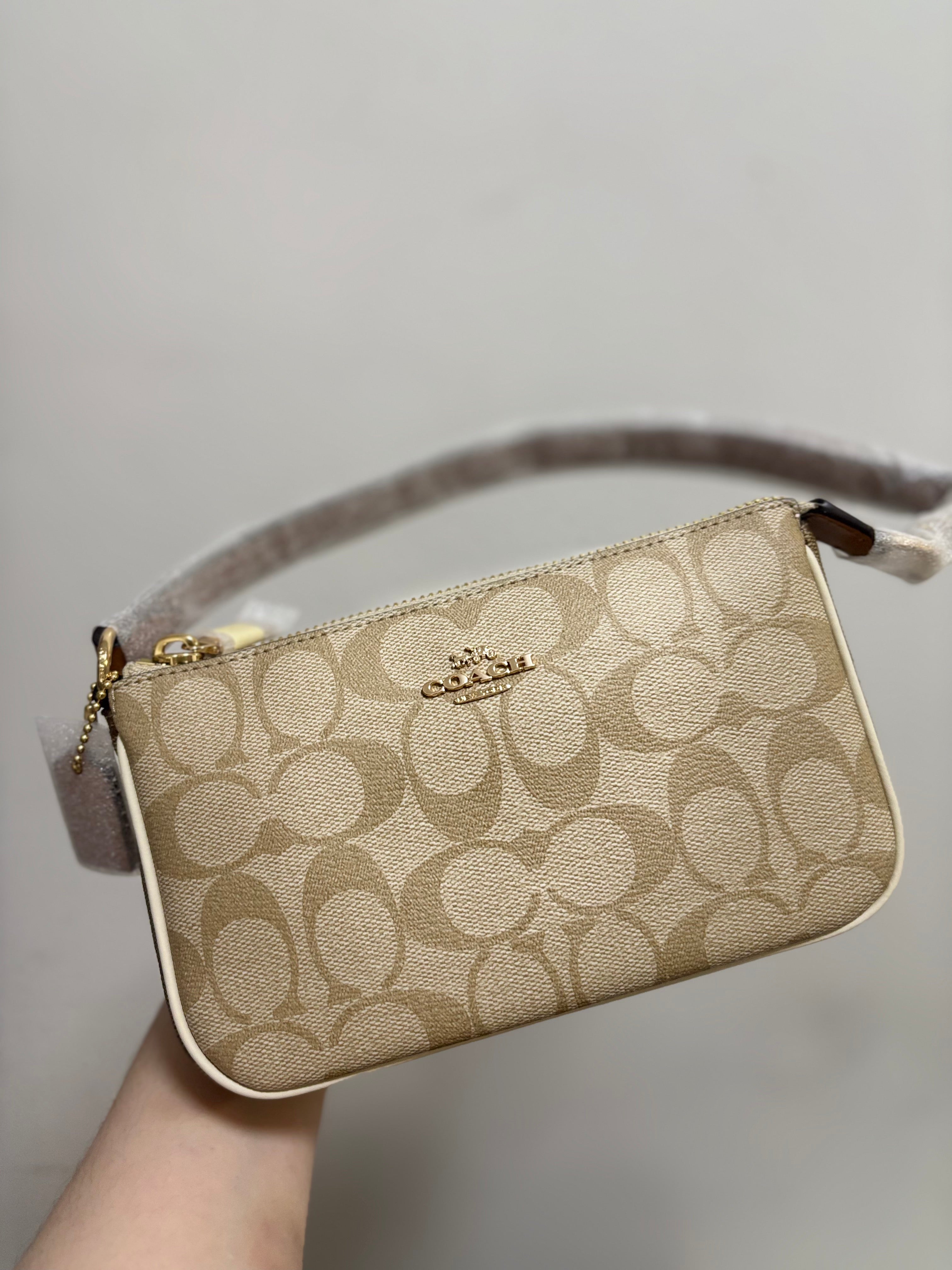 COACH Nolita 19 In Blocked Signature Canvas In Khaki