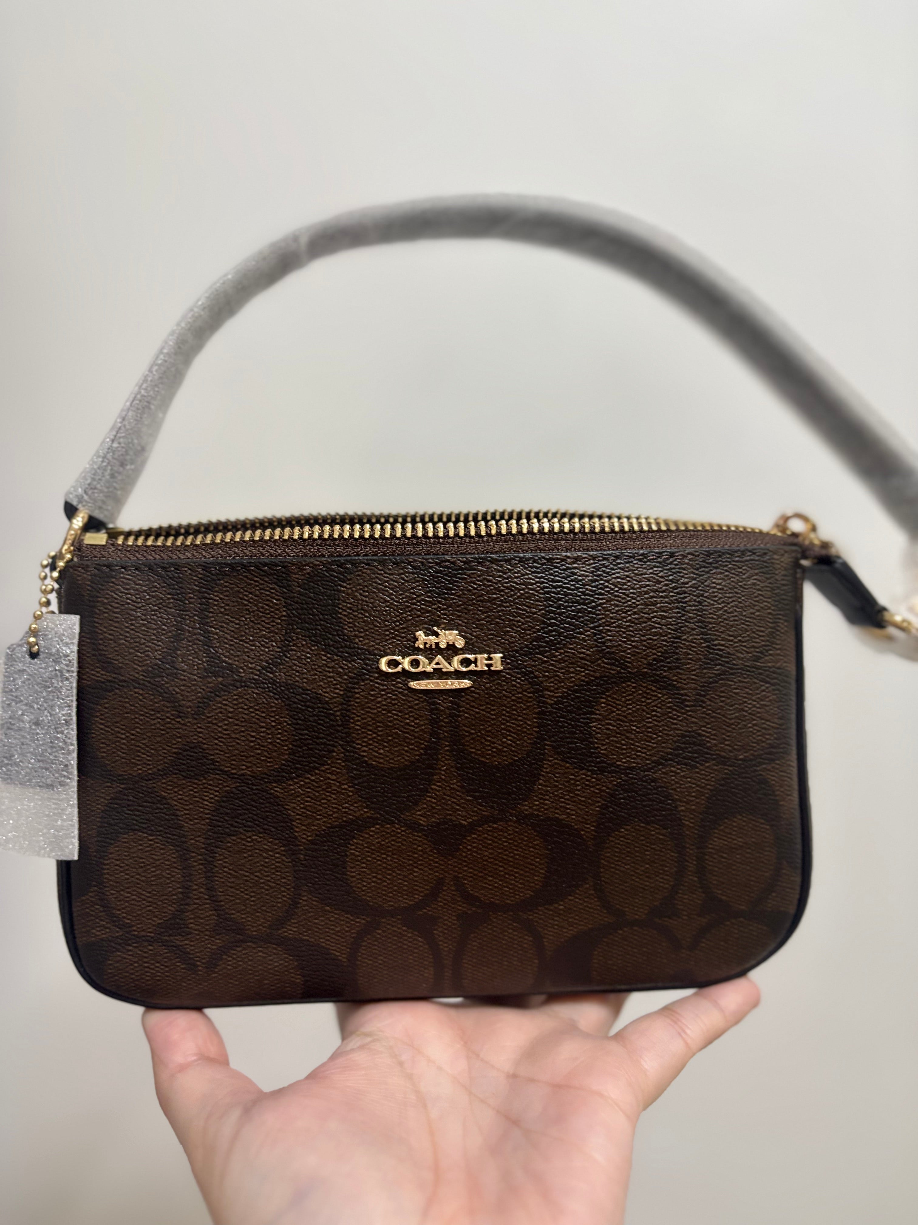 COACH Nolita 19 In Blocked Signature Canvas In Mahogany