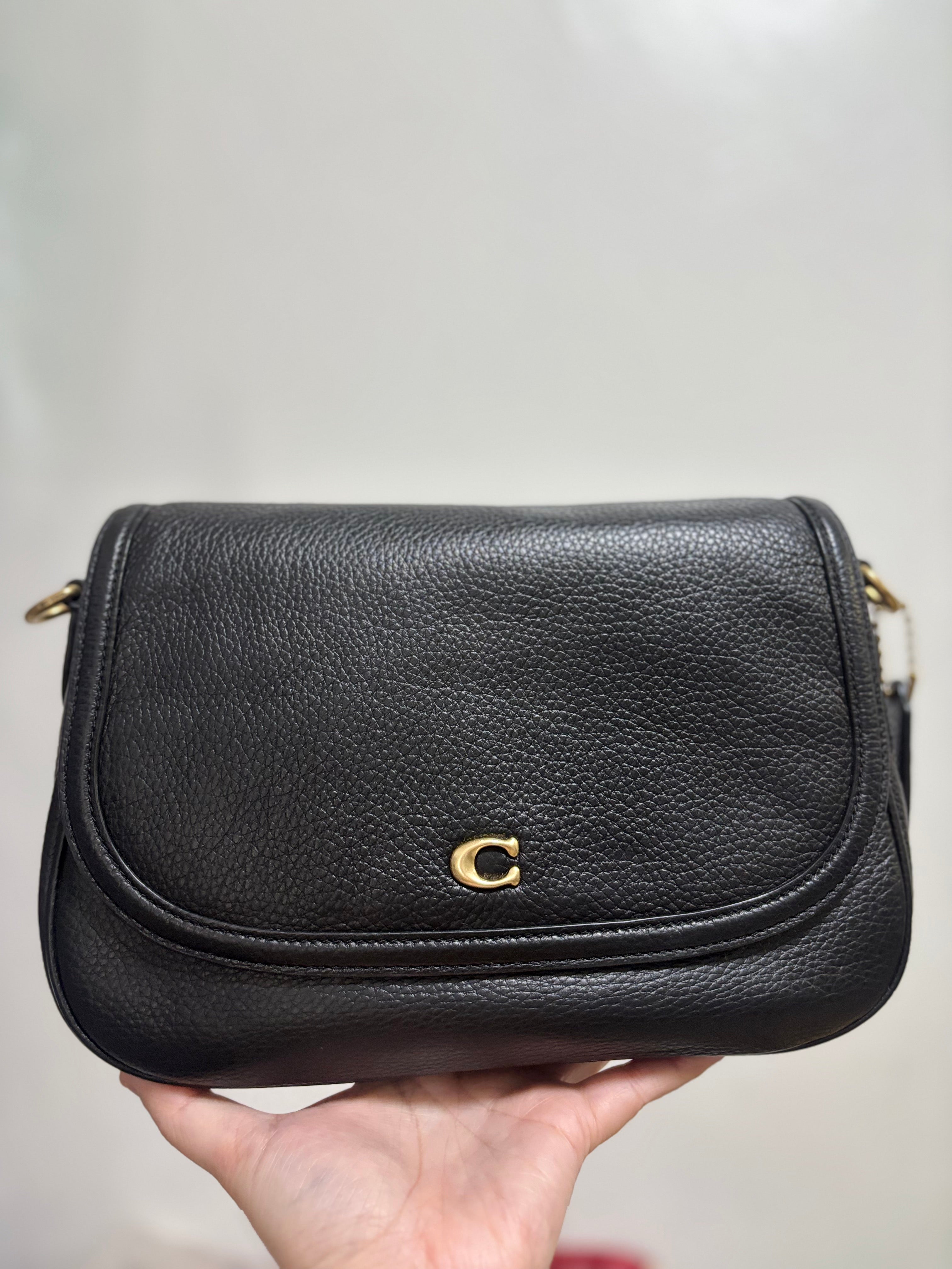 COACH Legacy Small Pebbled Leather Shoulder Bag Black