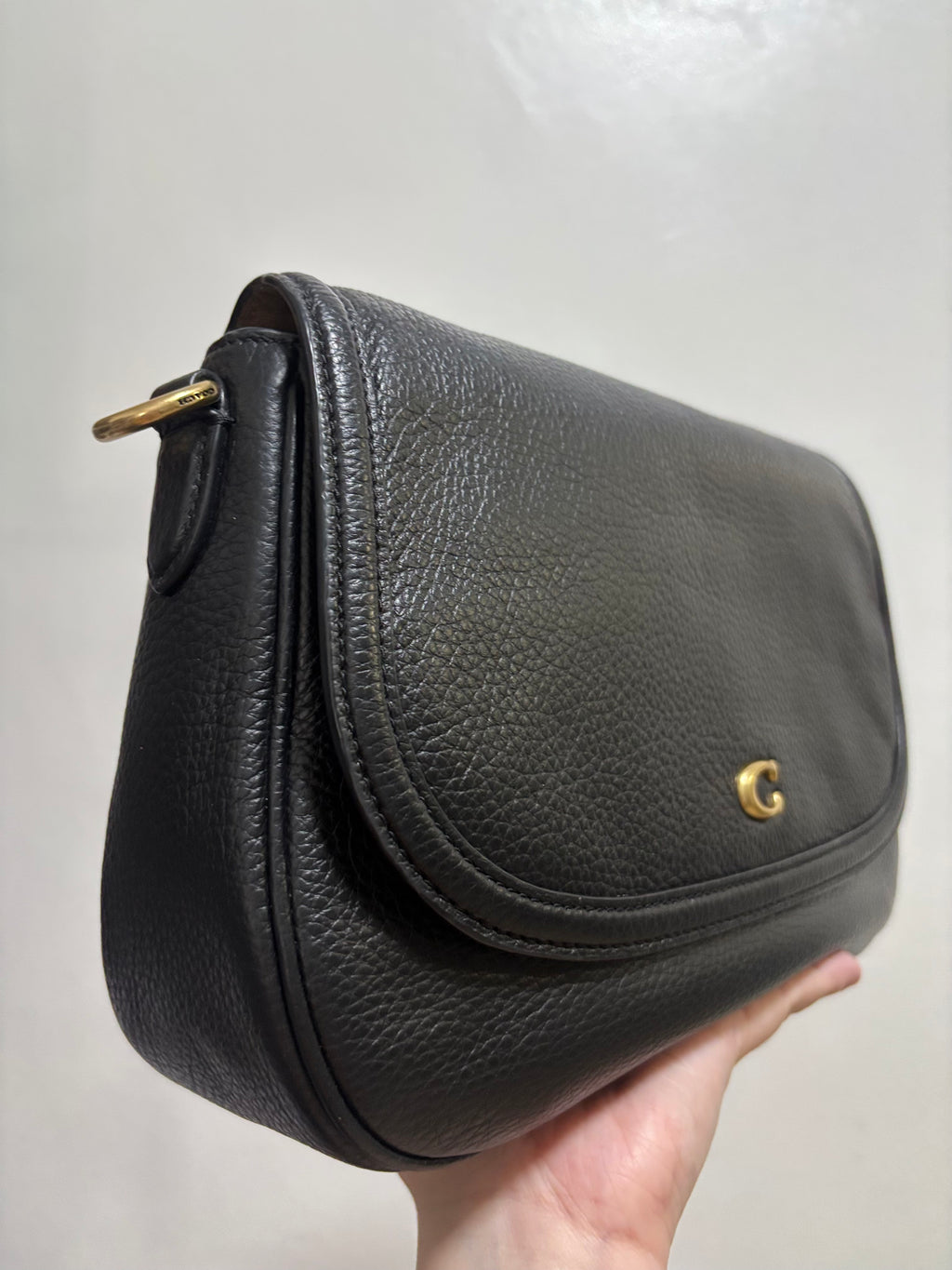 COACH Legacy Small Pebbled Leather Shoulder Bag Black