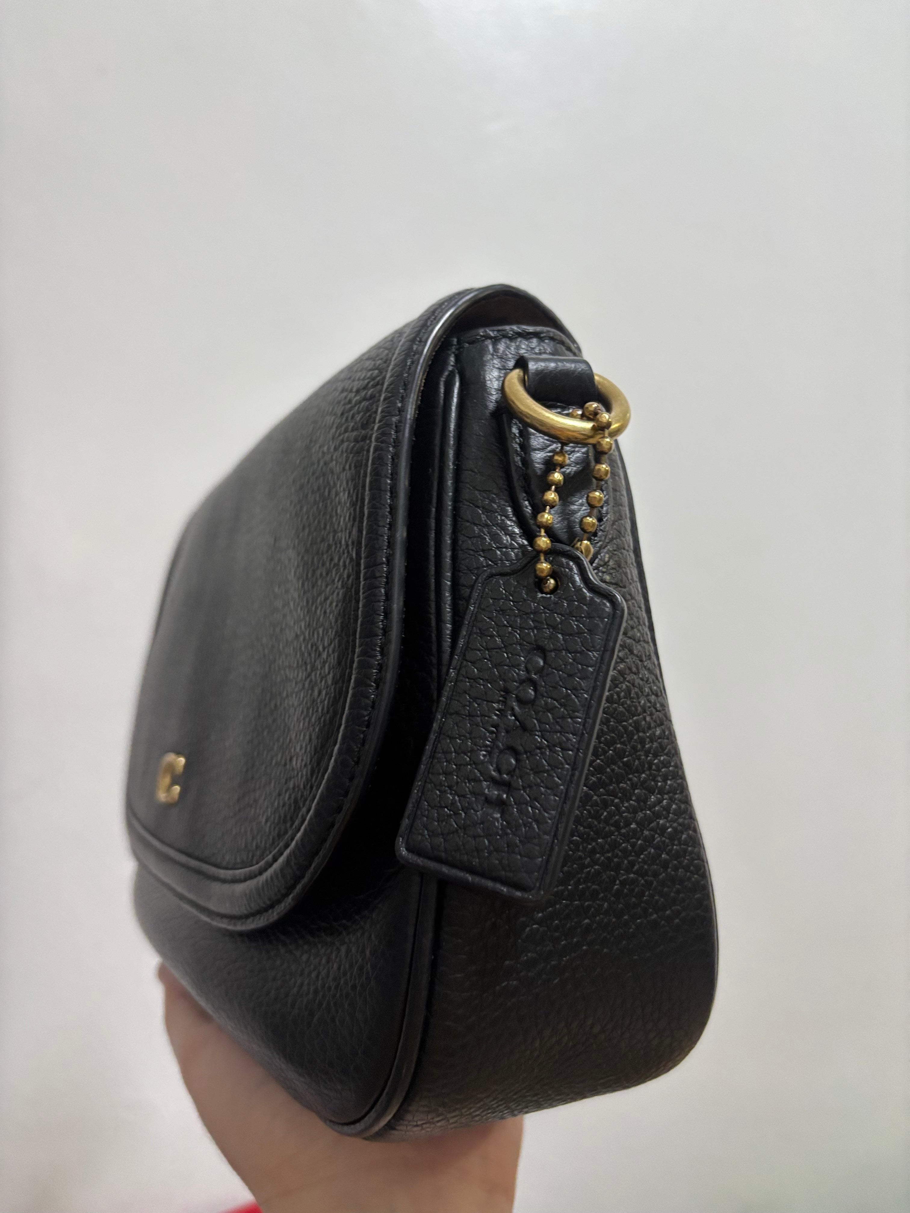 COACH Legacy Small Pebbled Leather Shoulder Bag Black