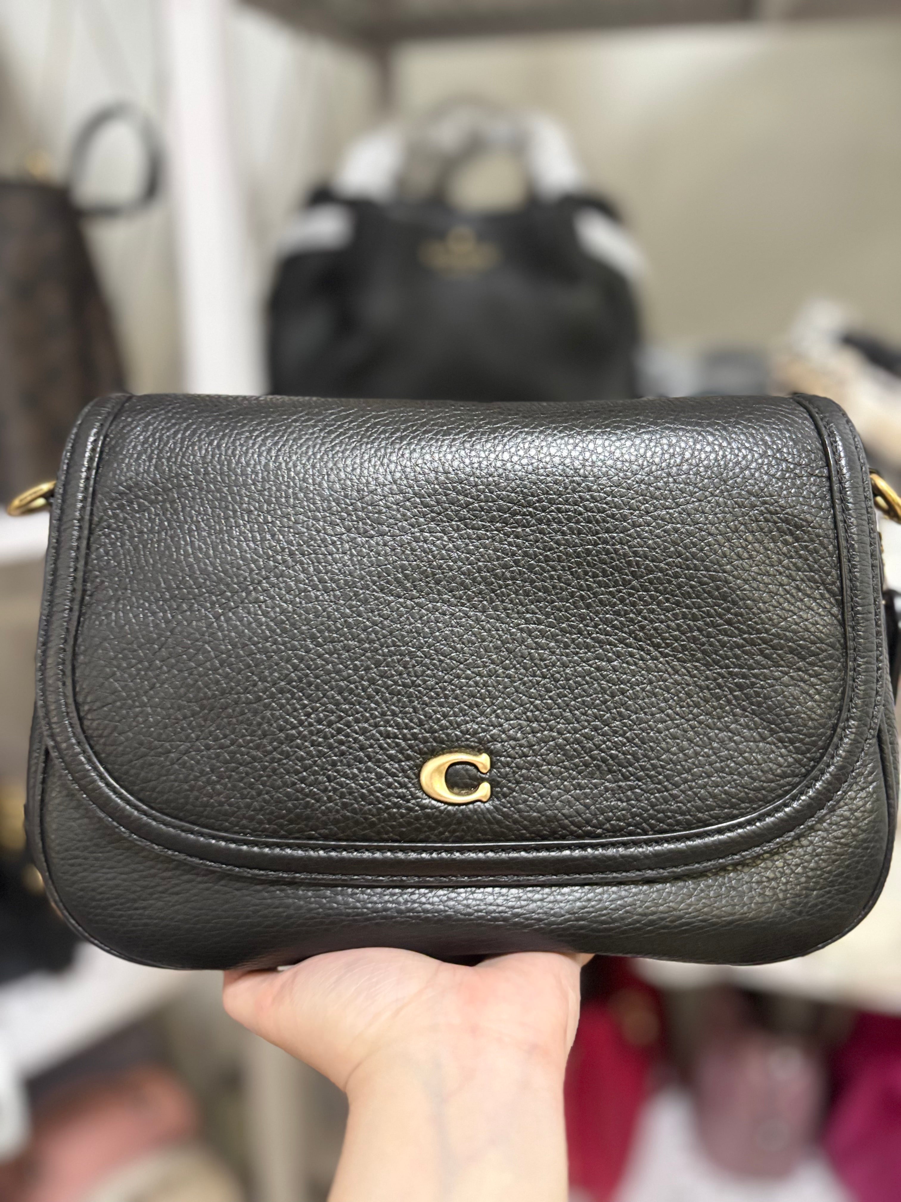 COACH Legacy Small Pebbled Leather Shoulder Bag Black