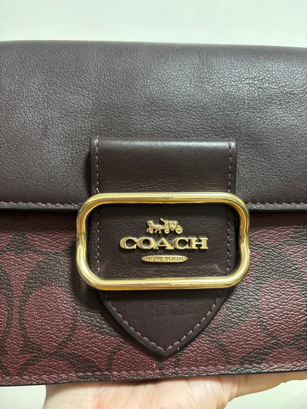 COACH Morgan Shoulder Bag In Signature Canvas Ox Blood