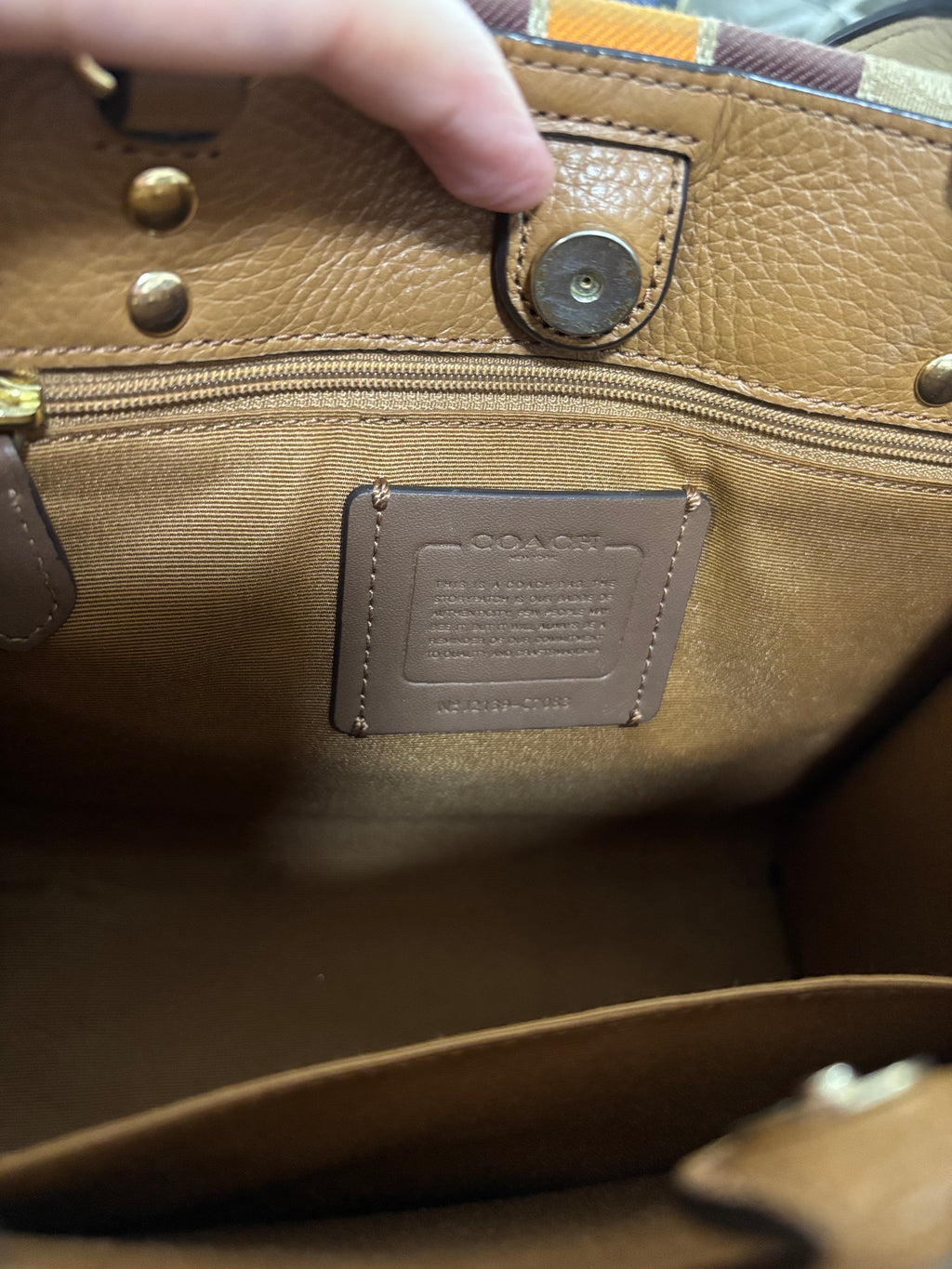 COACH Dempsey Tote Bag 22 In Signature Jacquard With Stripe And Coach Patch