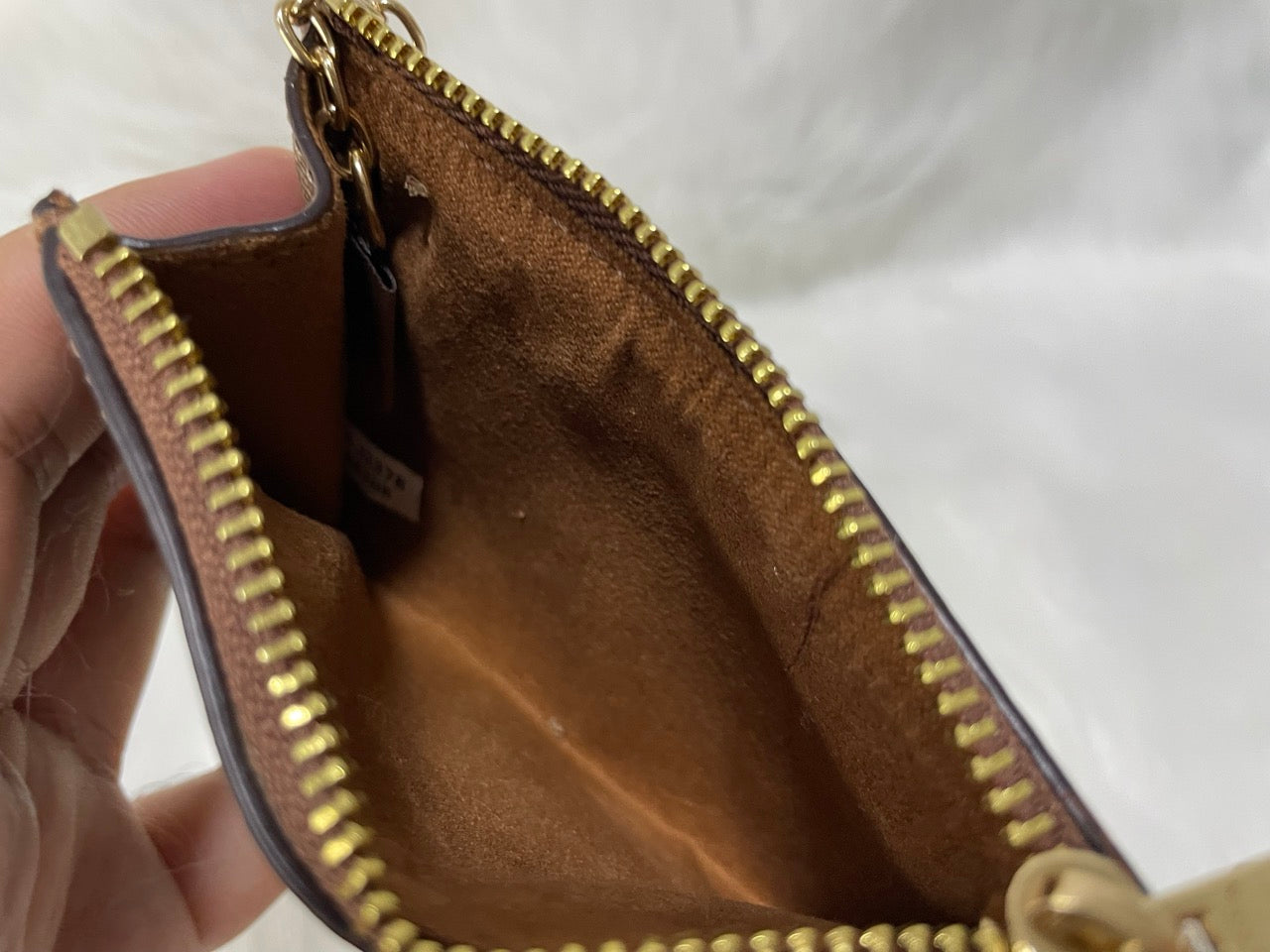 COACH Mini Skinny Id Case In Signature Canvas - Brown