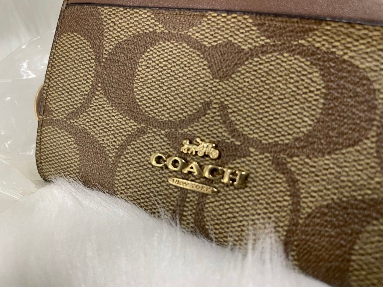 COACH Mini Skinny Id Case In Signature Canvas - Brown