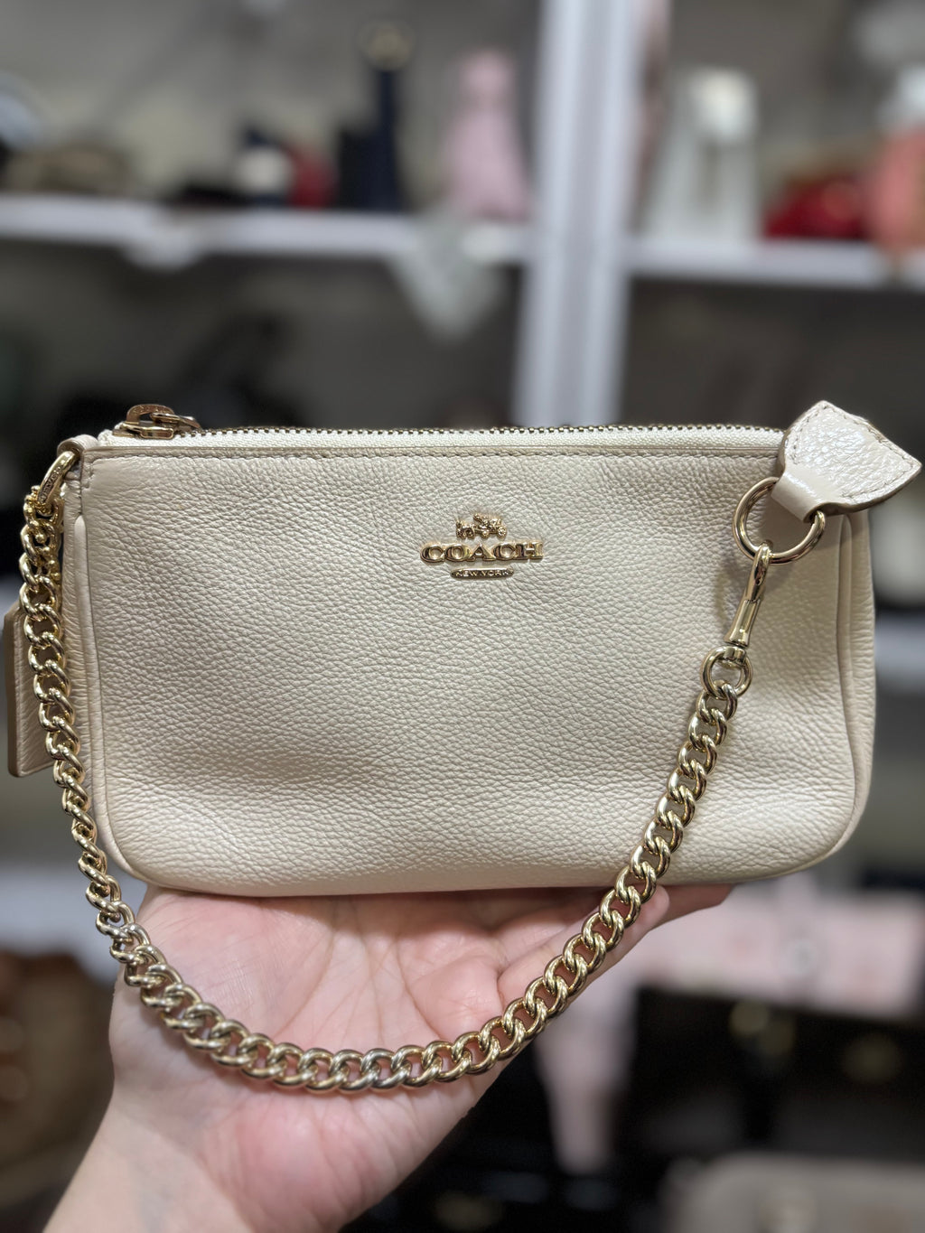 COACH White Grained Leather Nolita