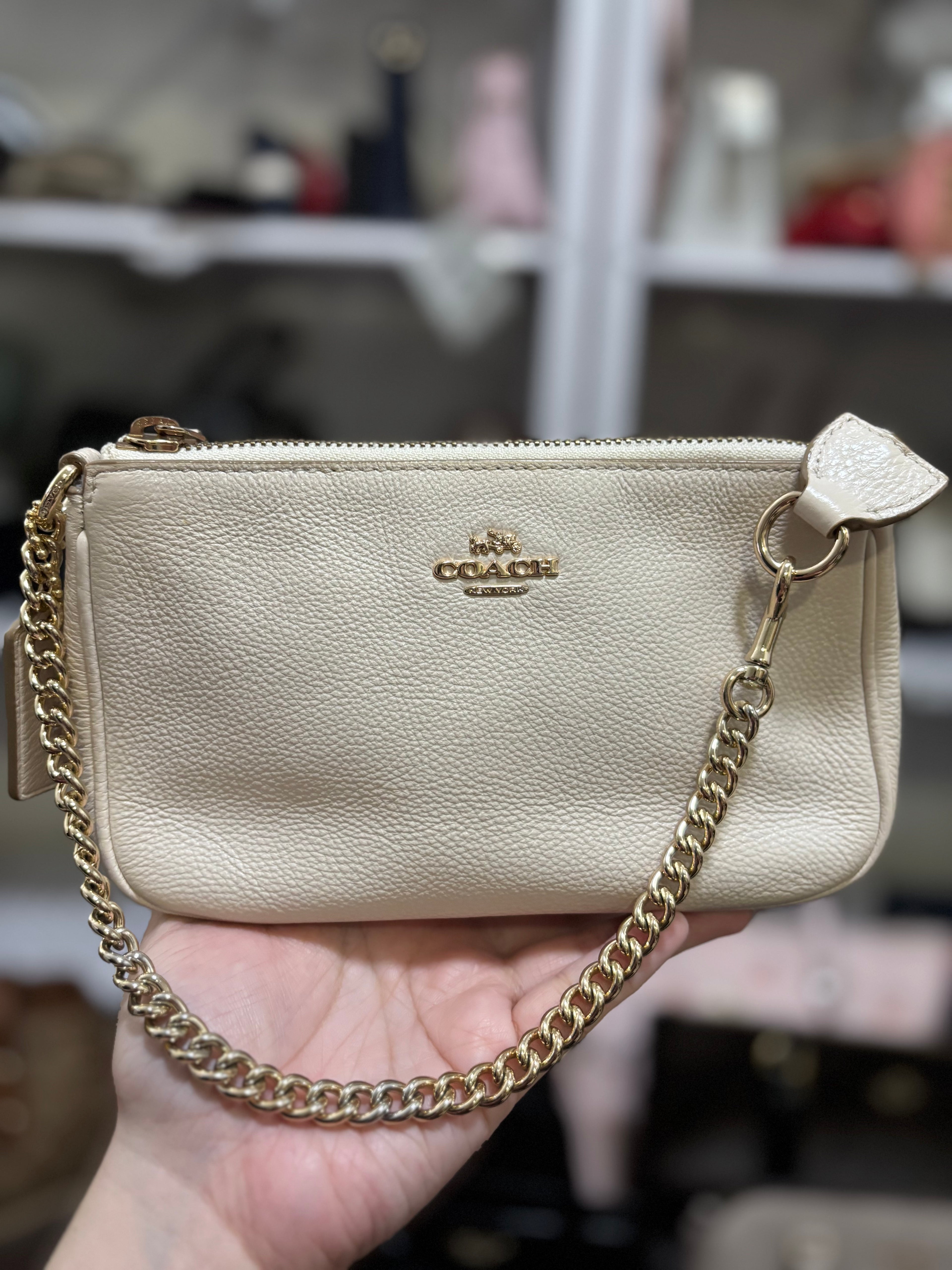 COACH White Grained Leather Nolita