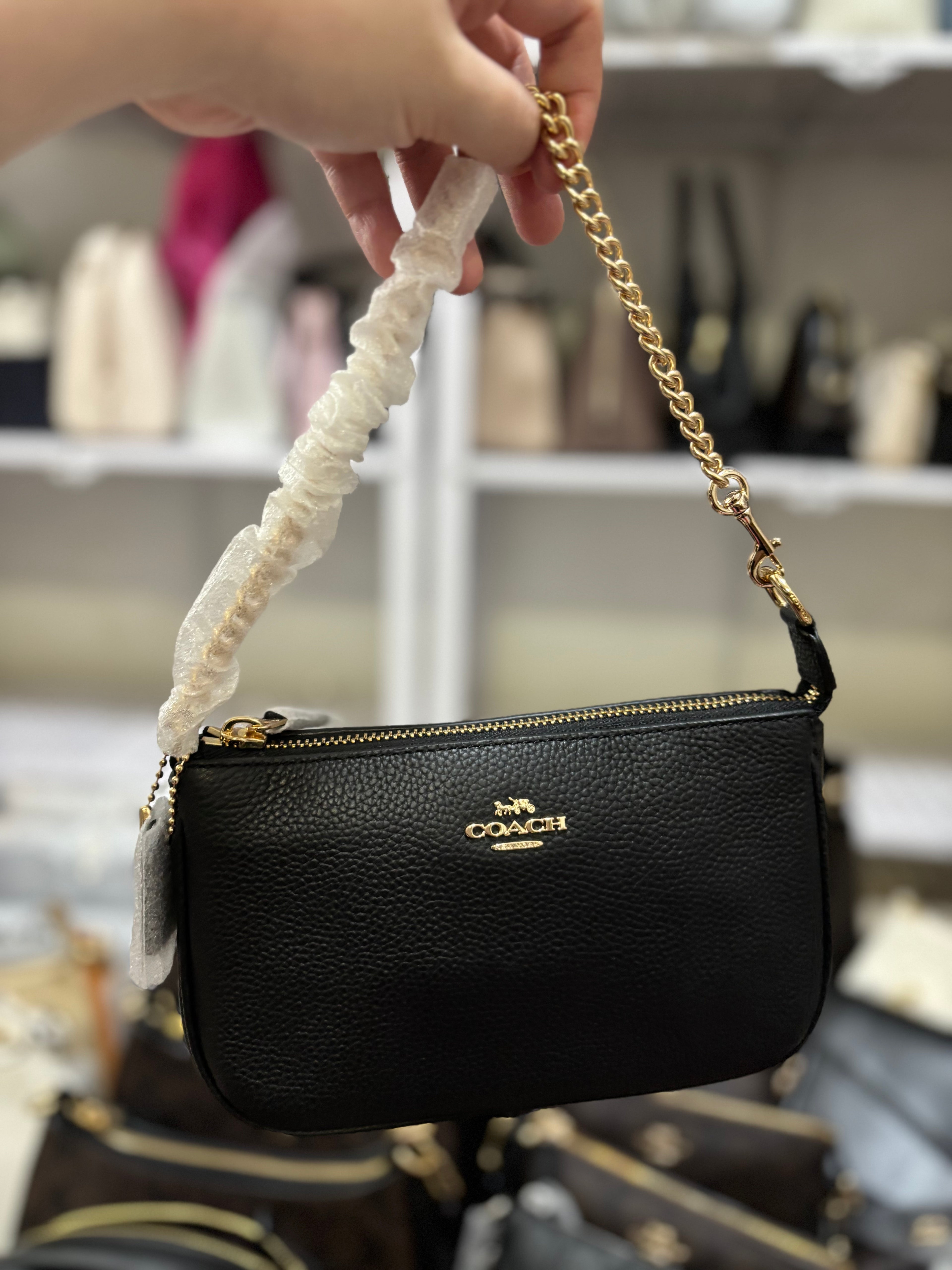Coach Black Grained Leather Nolita