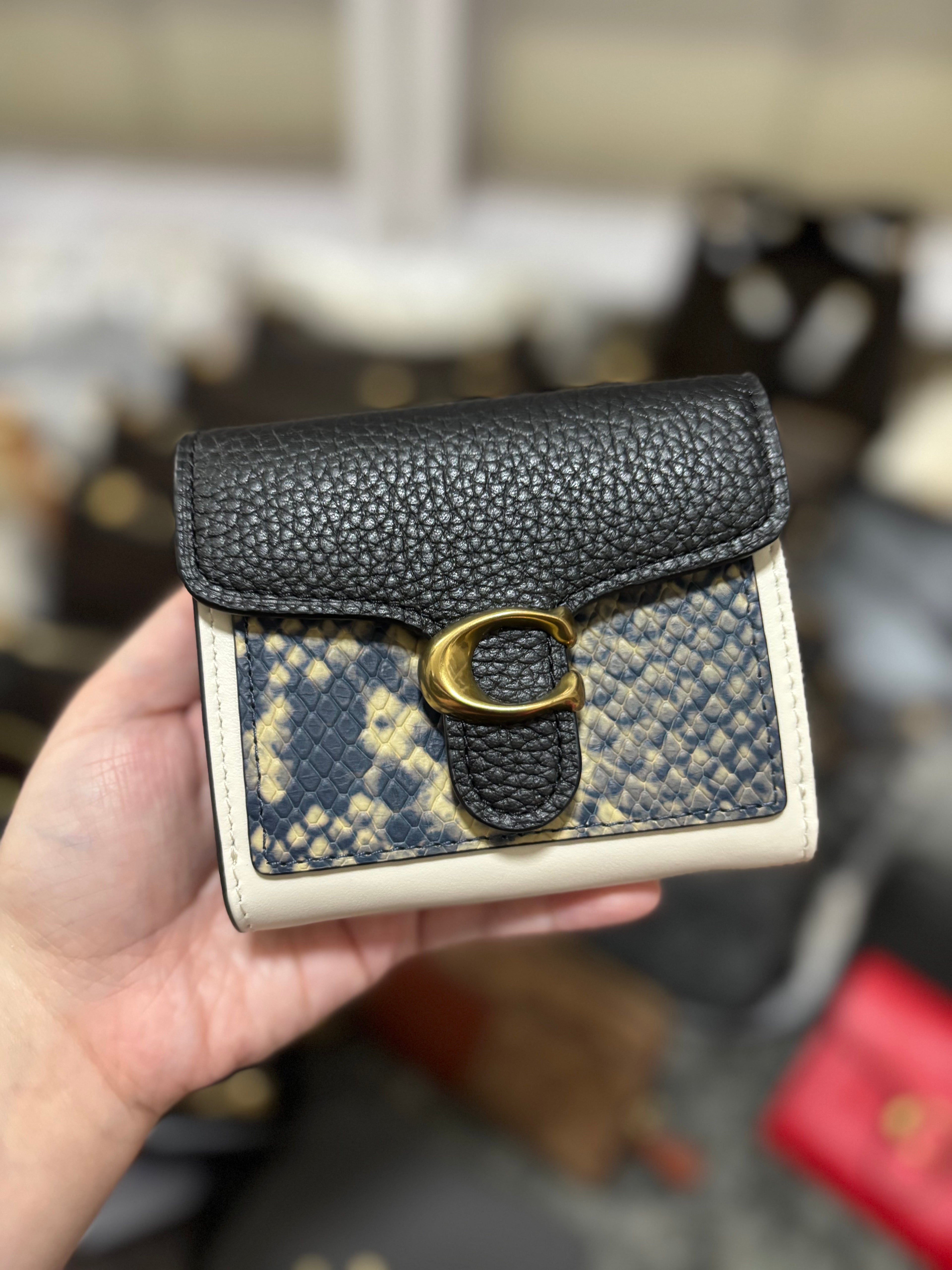 COACH Tabby Small Wallet With Snakeskin Detail