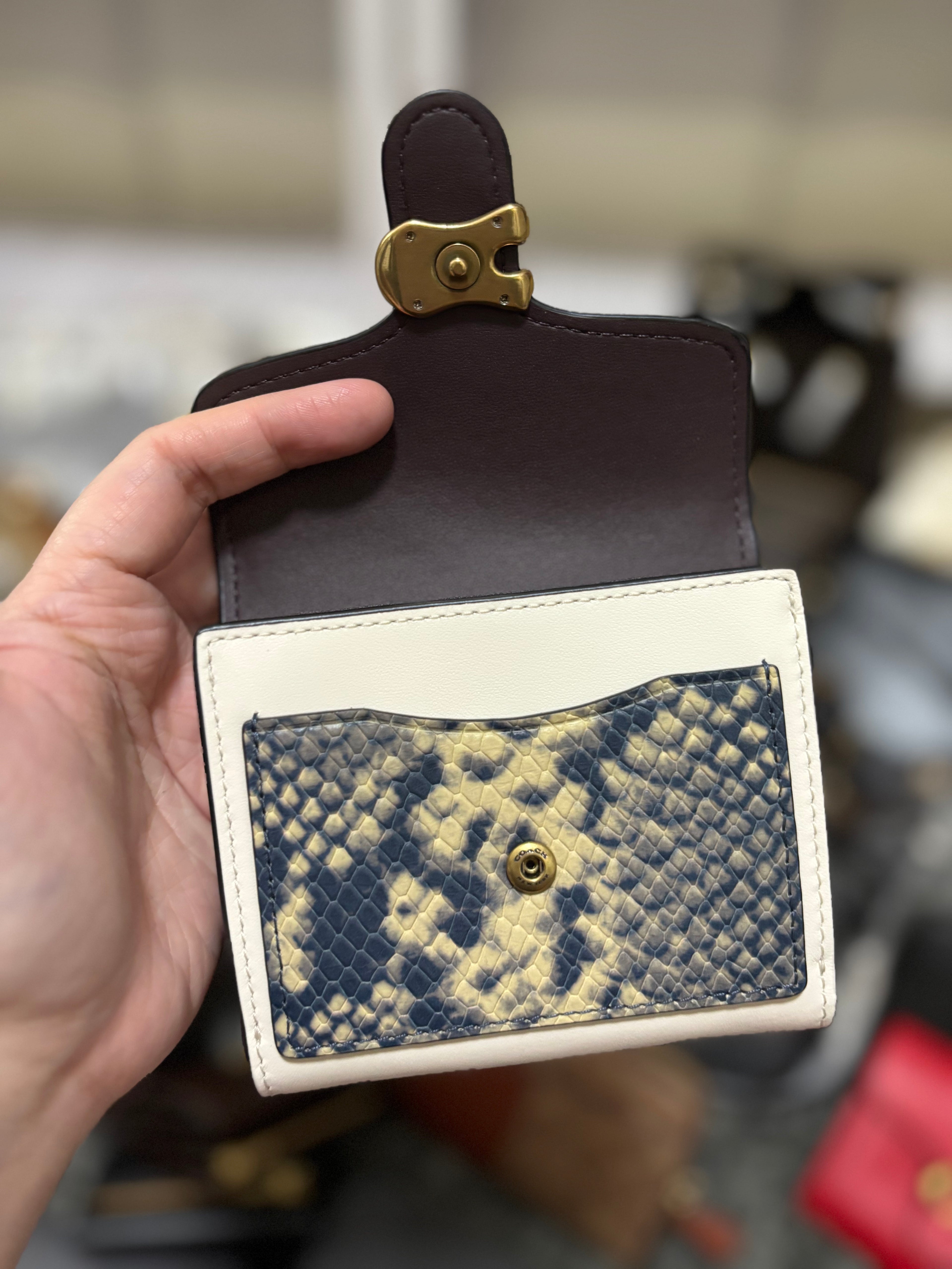 COACH Tabby Small Wallet With Snakeskin Detail