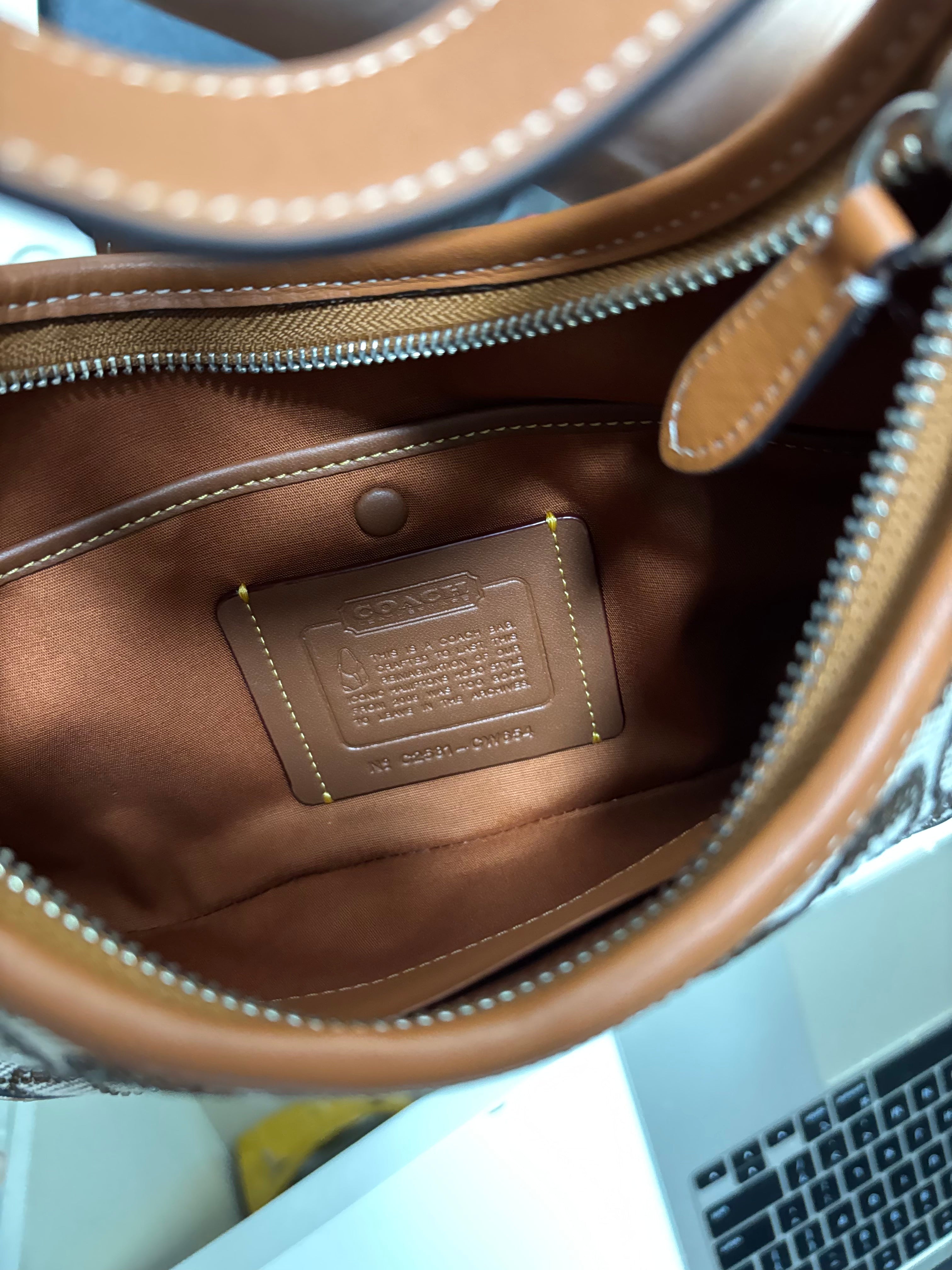 COACH Retail Hamptons Hobo Small Shoulder Brown Bag