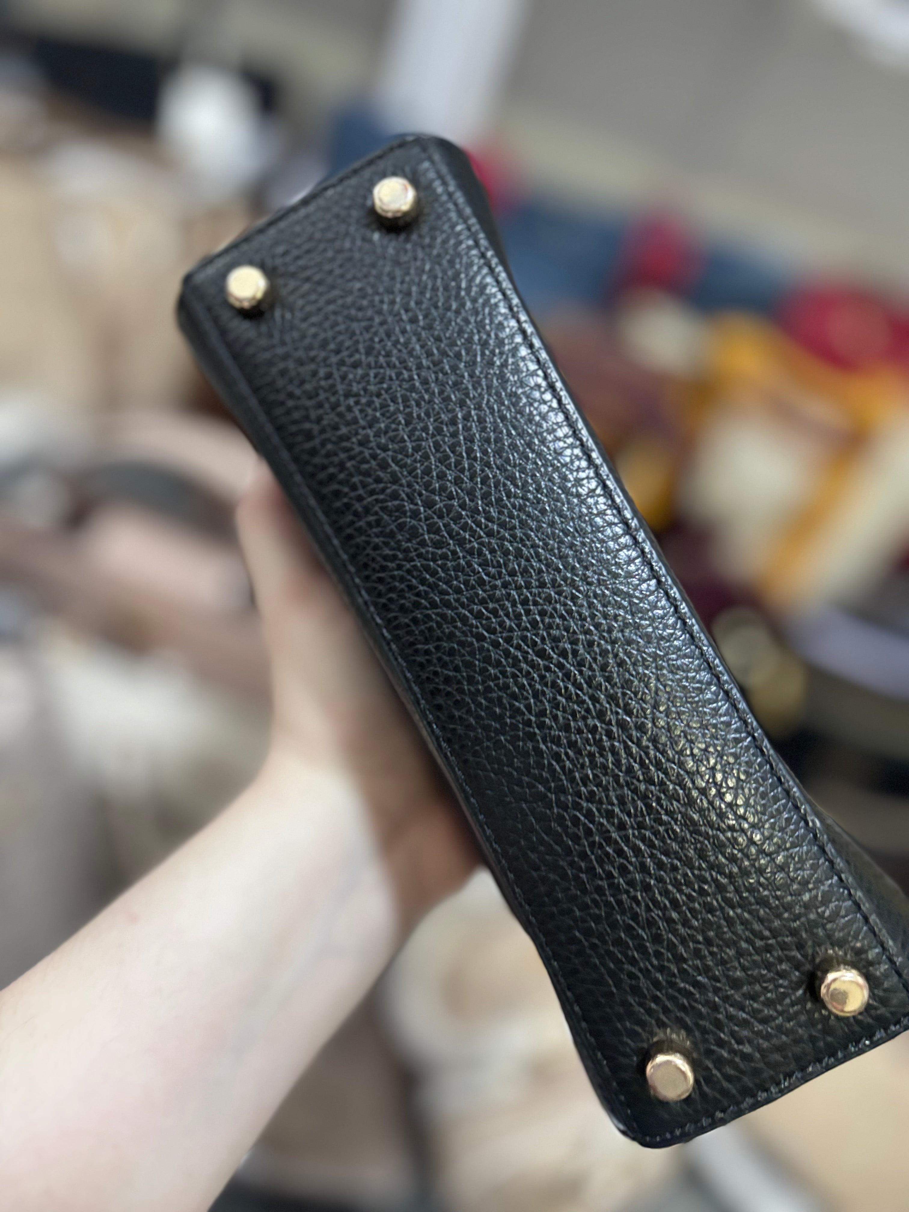 COACH Mini Lane Carryall Black Snake Pattern Handle