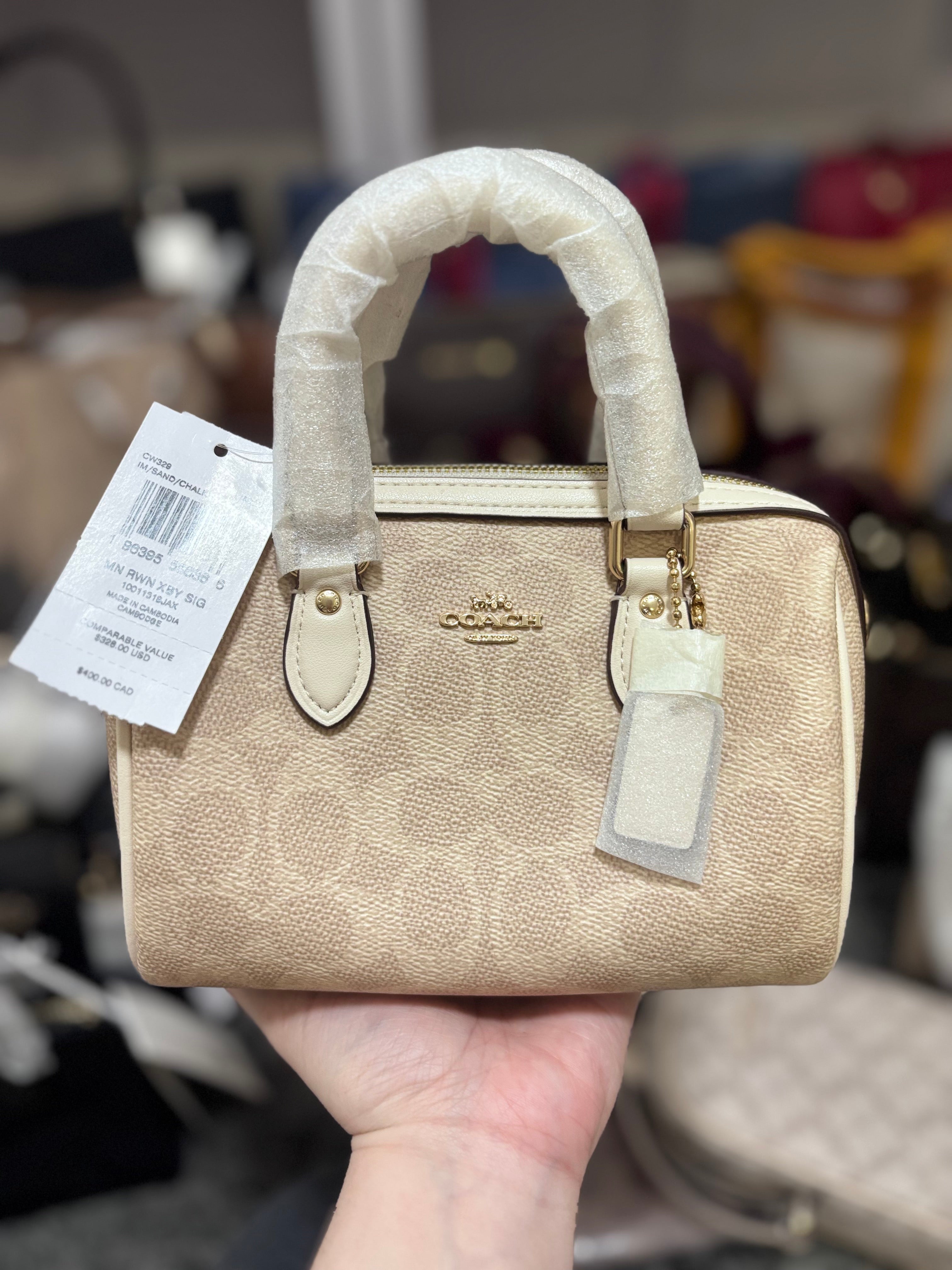 COACH Mini Rowan Satchel In Blocked Signature Canvas