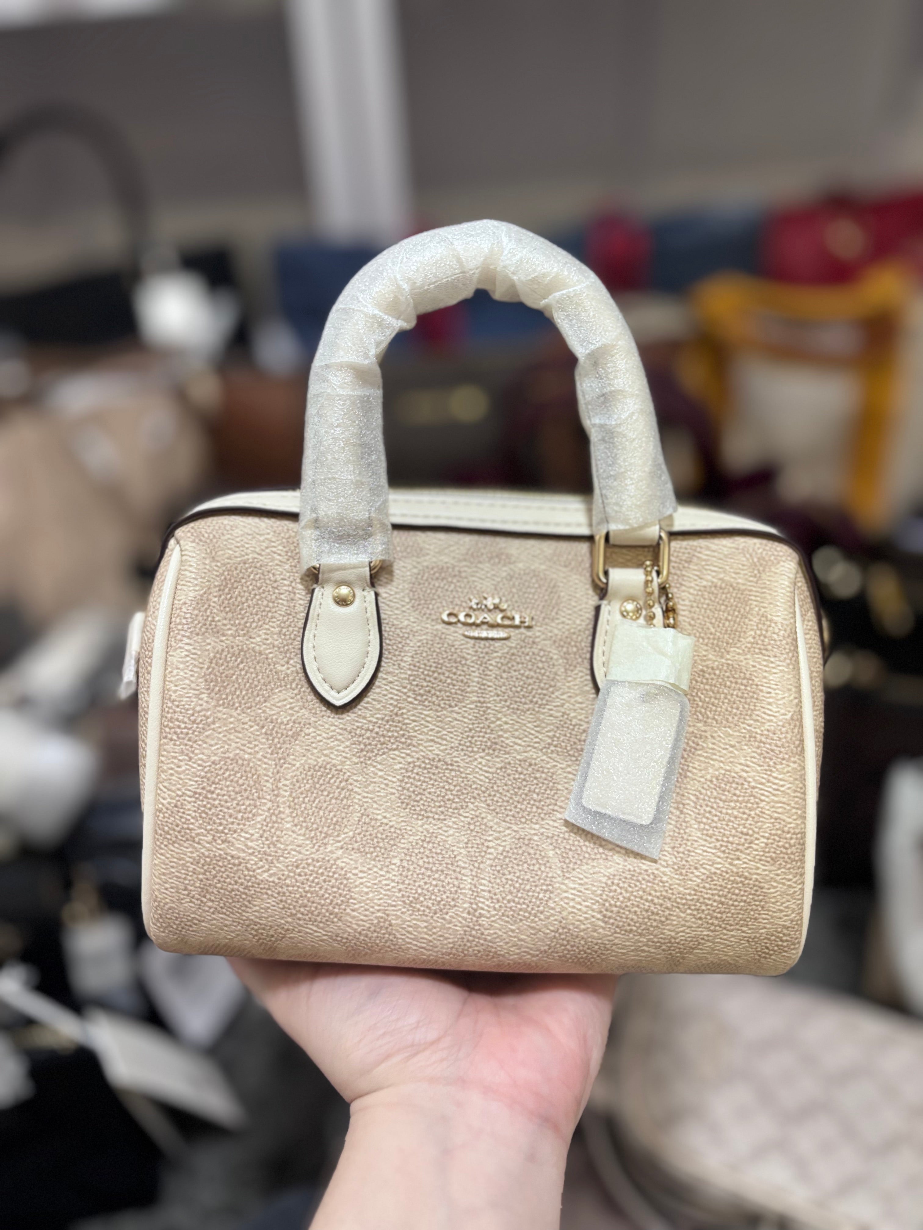 COACH Mini Rowan Satchel In Blocked Signature Canvas