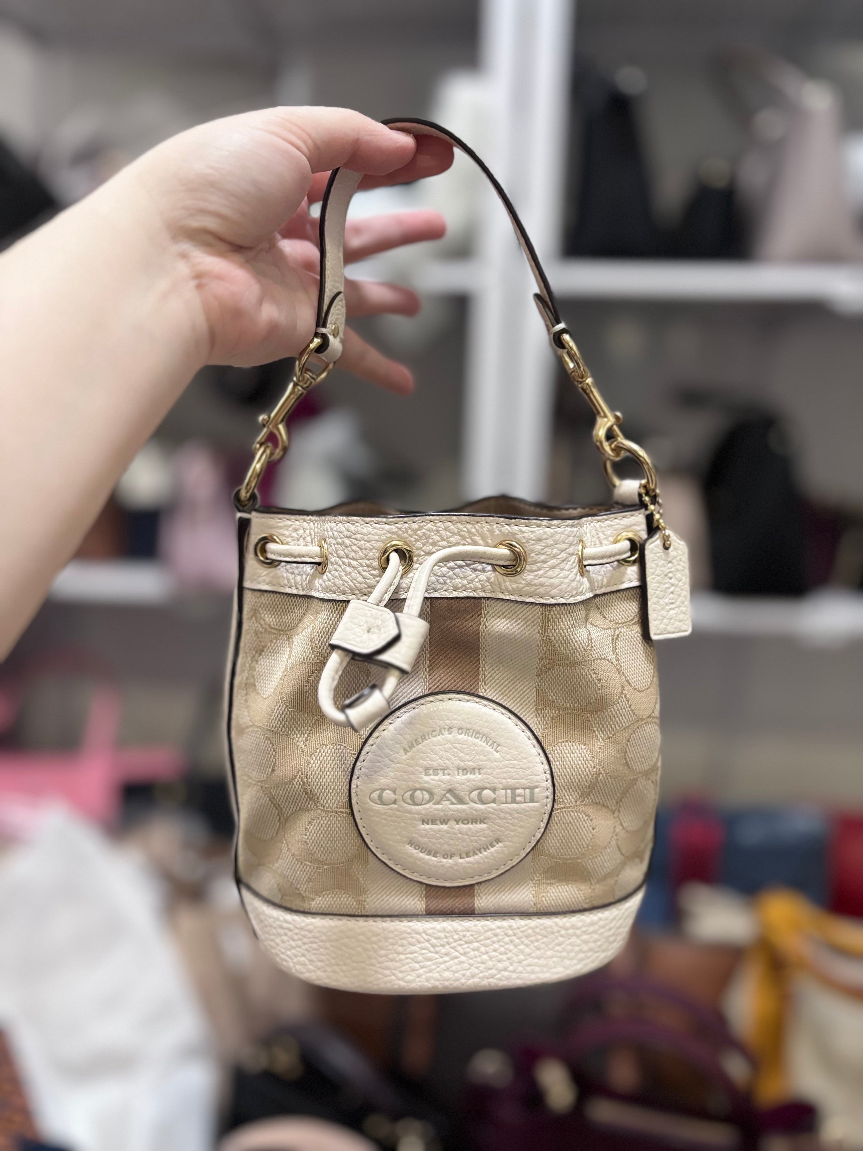 COACH Dempsey Bucket in Signature Jacquard Stripe