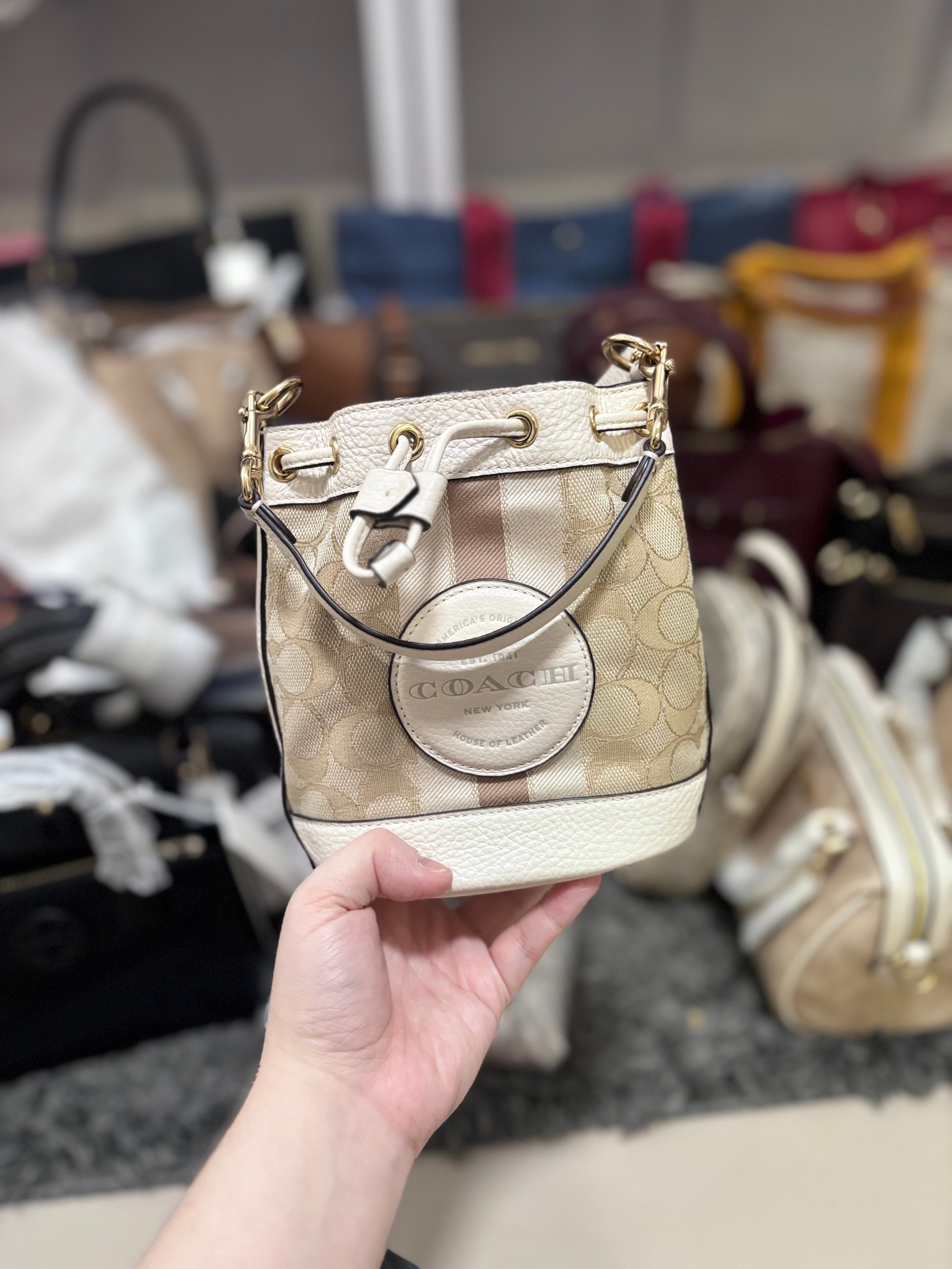 COACH Dempsey Bucket in Signature Jacquard Stripe