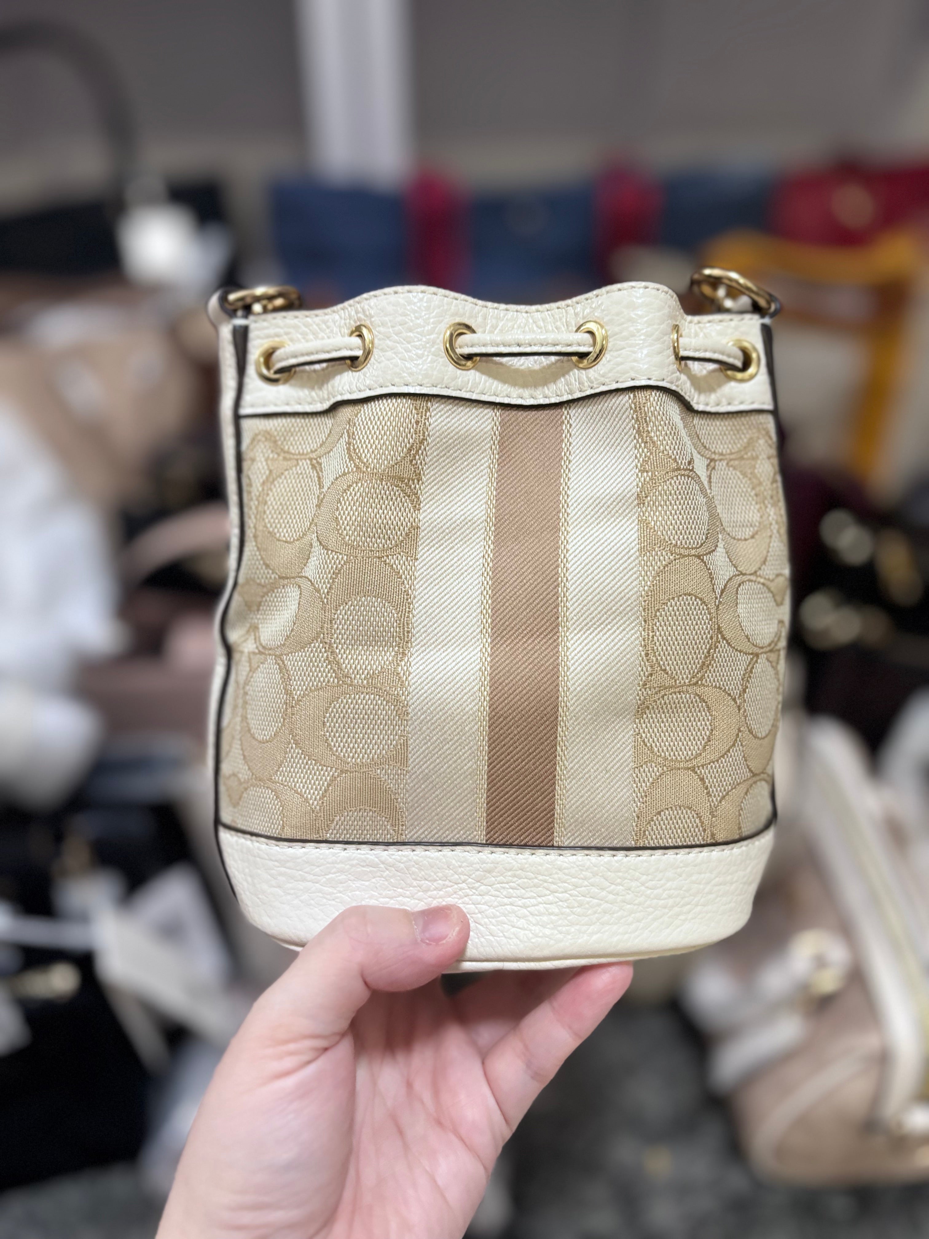 COACH Dempsey Bucket in Signature Jacquard Stripe