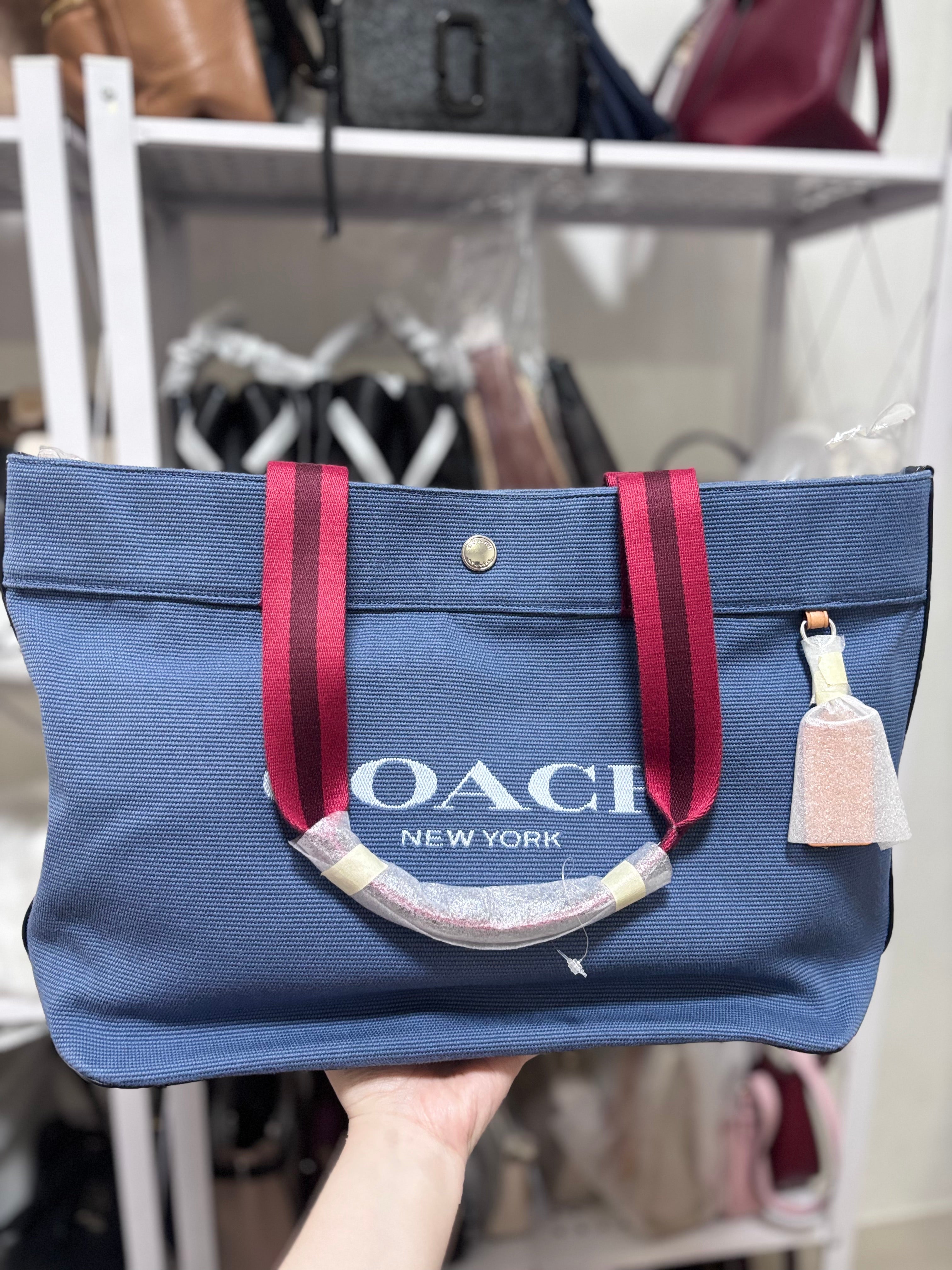 COACH Denim Large Tote Canvas
