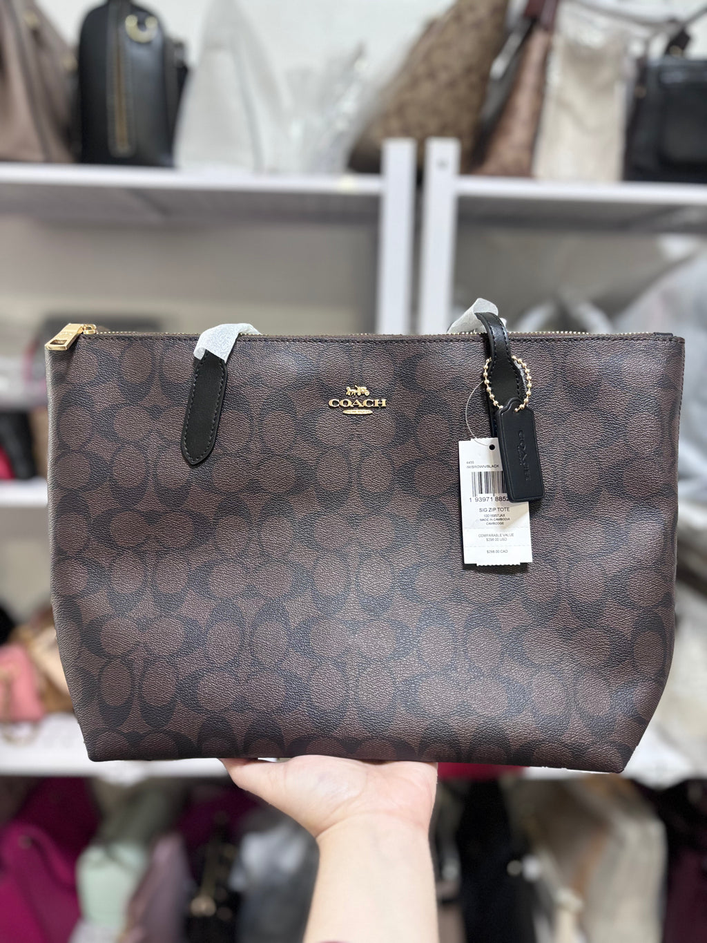 COACH Zip Top Tote - Mahogany