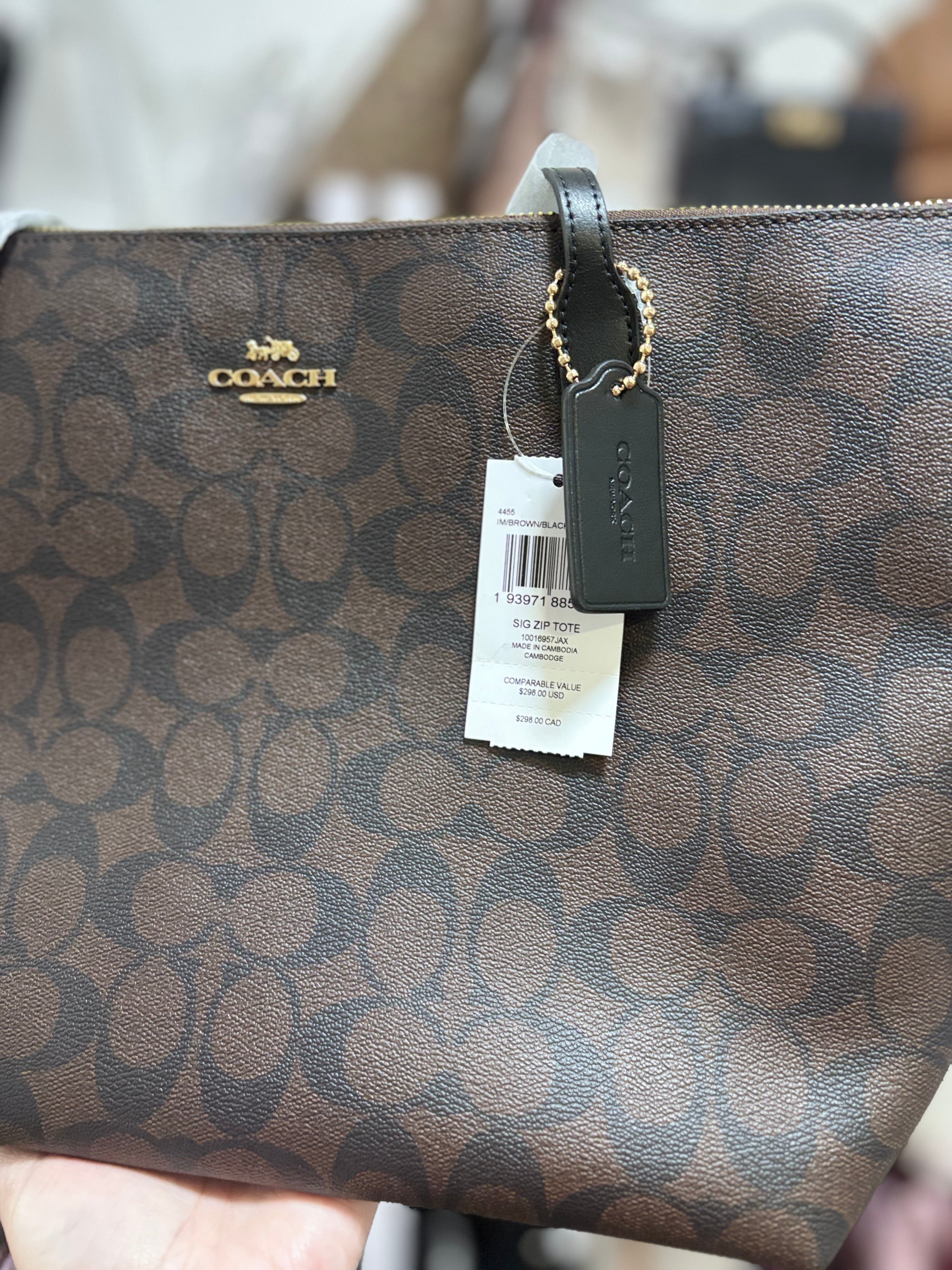 COACH Zip Top Tote - Mahogany